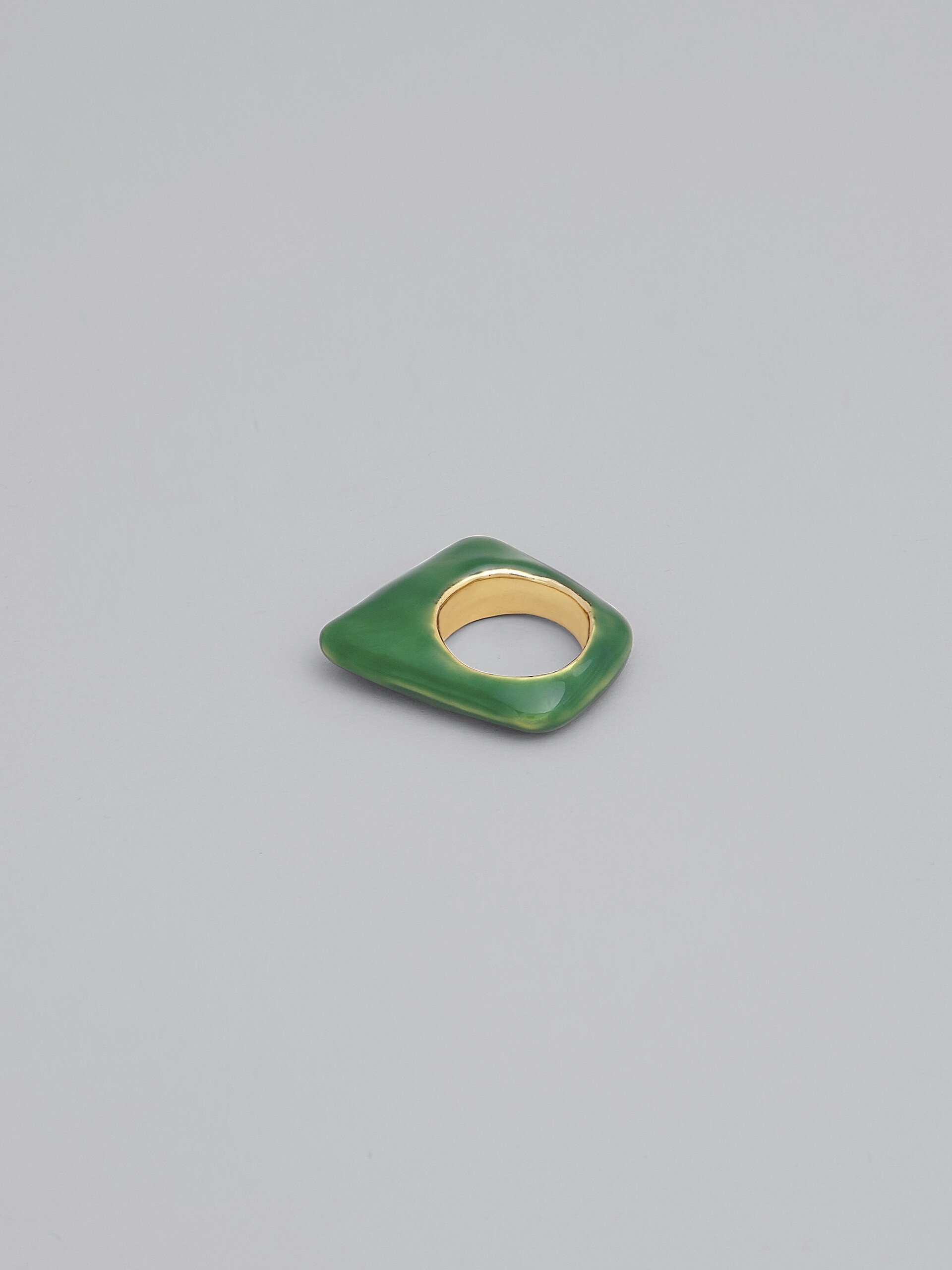 TRAPEZE GREEN RING - 3