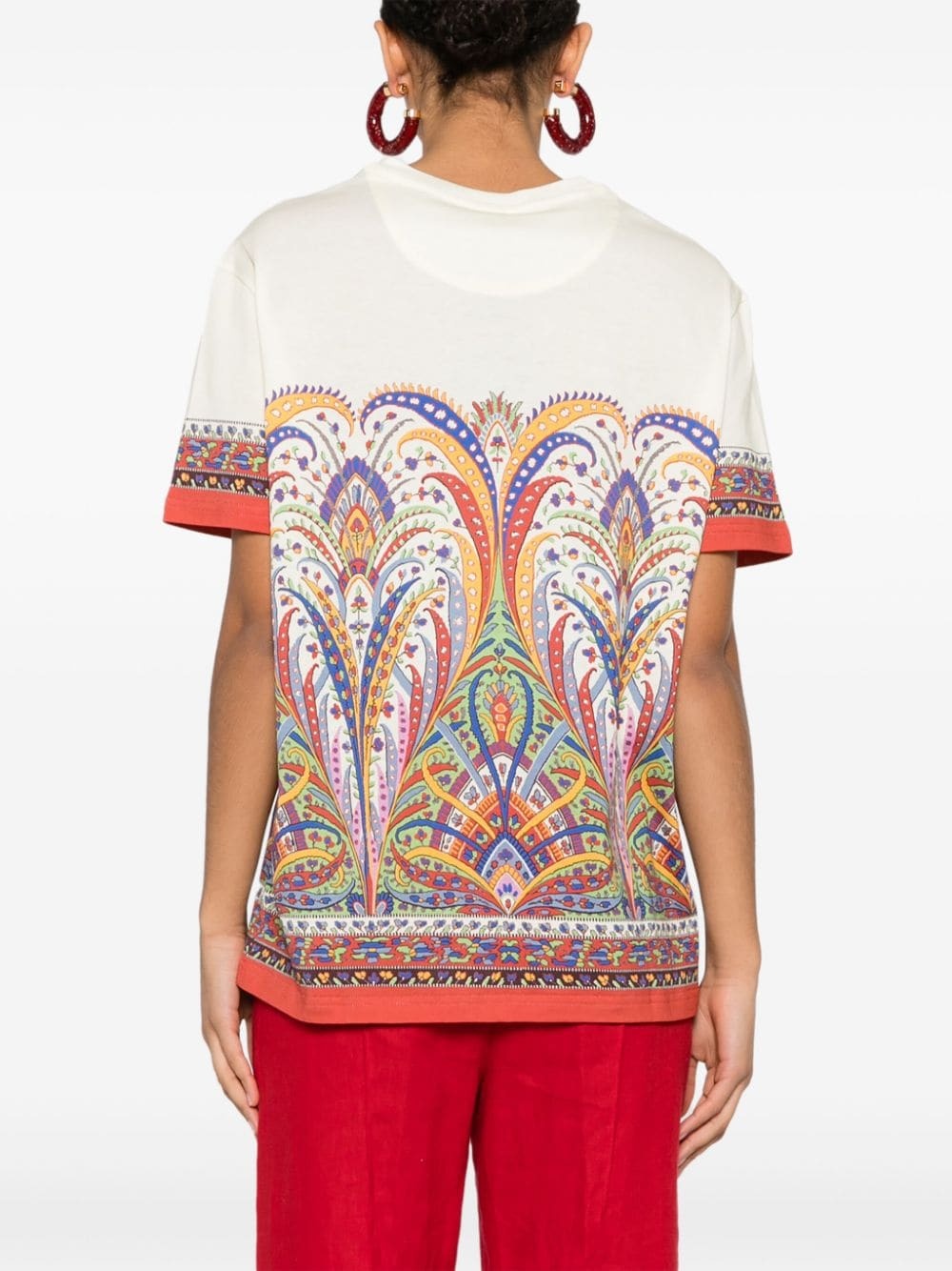 paisey-print T-shirt - 4