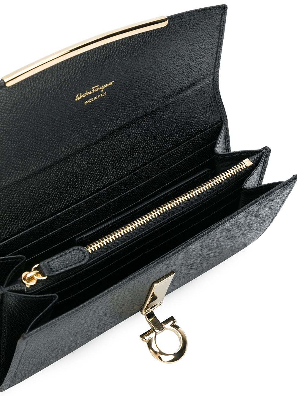 Gancini flip-lock leather purse - 3