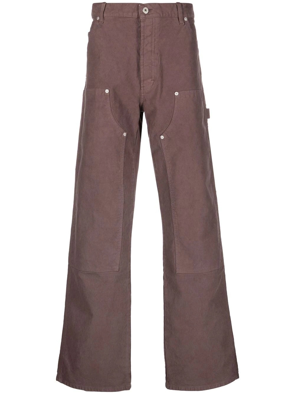 logo-patch wide leg trousers - 1