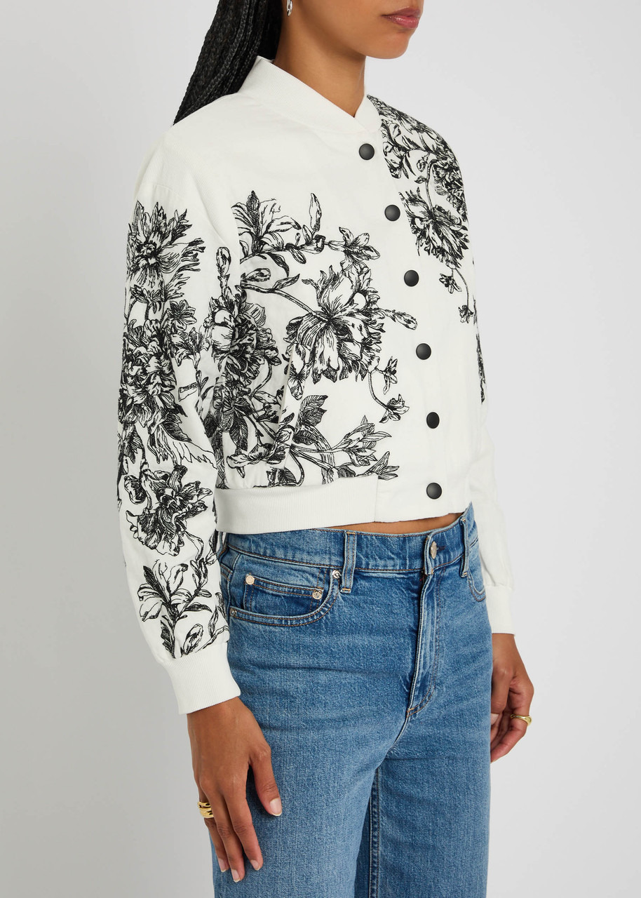 Alice + Olivia Keri Embroidered Cotton-blend Bomber Jacket - 3