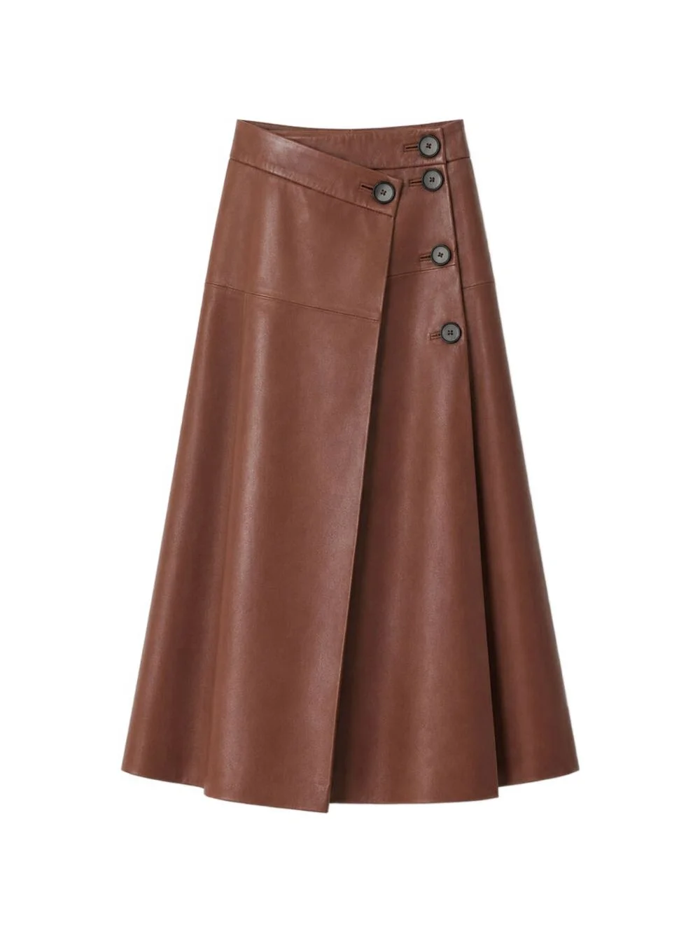 button-up leather skirt - 1