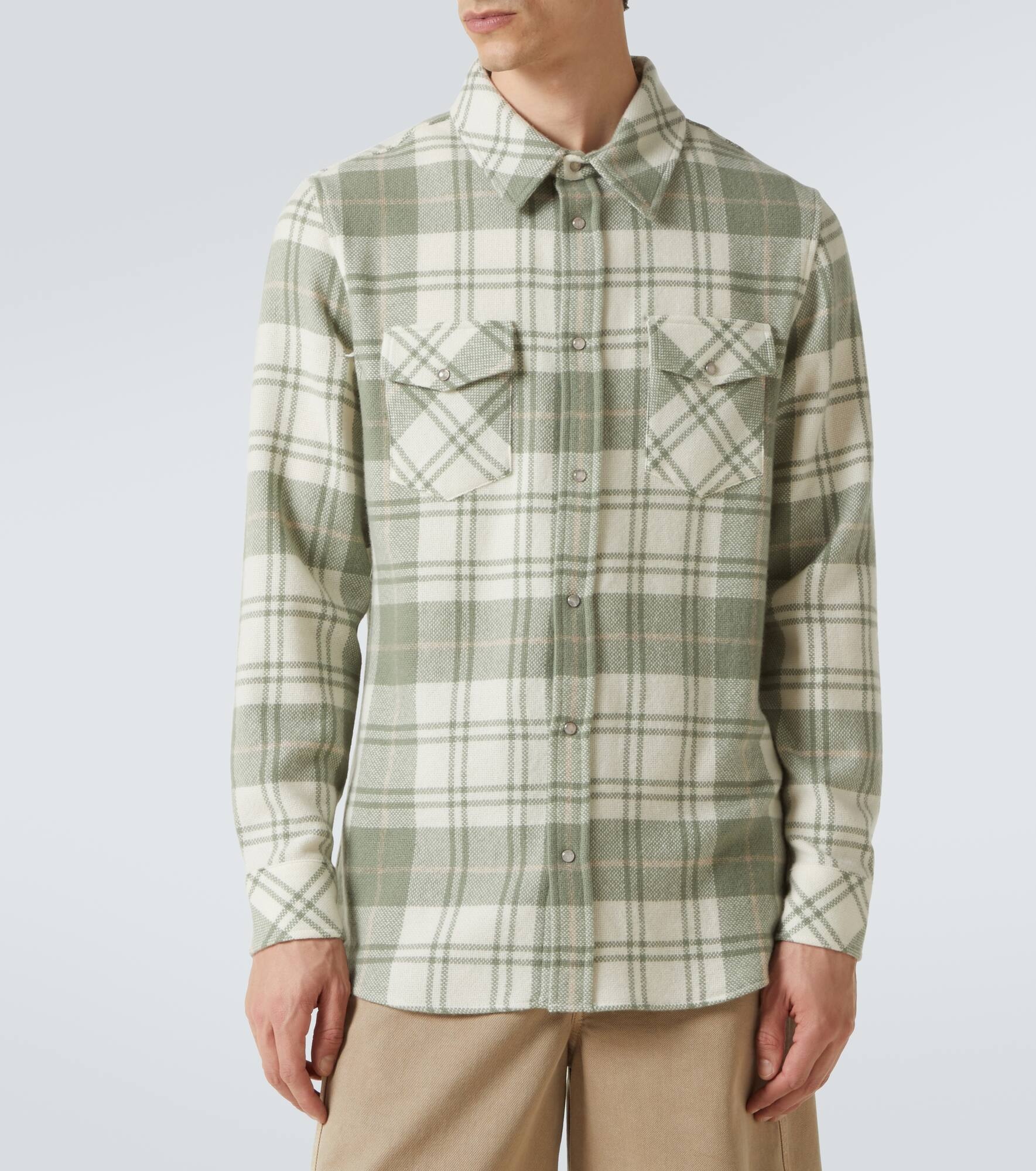 Plaid cashmere shirt - 3