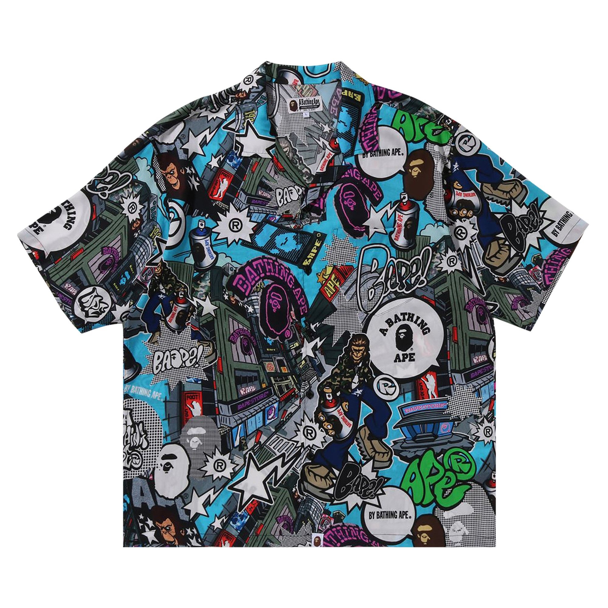 BAPE Comic Art Open Short-Sleeve Shirt 'Multicolor' - 1