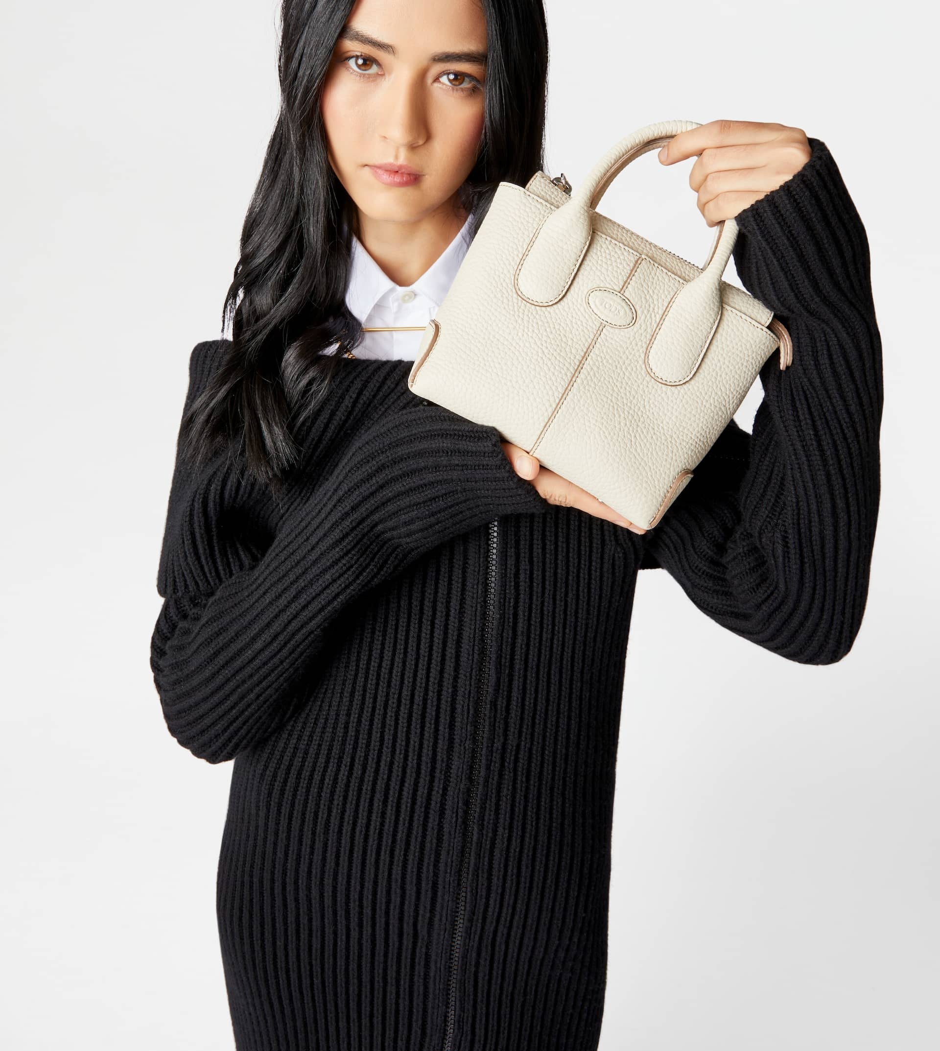 TOD'S DI BAG IN LEATHER MINI - OFF WHITE - 2