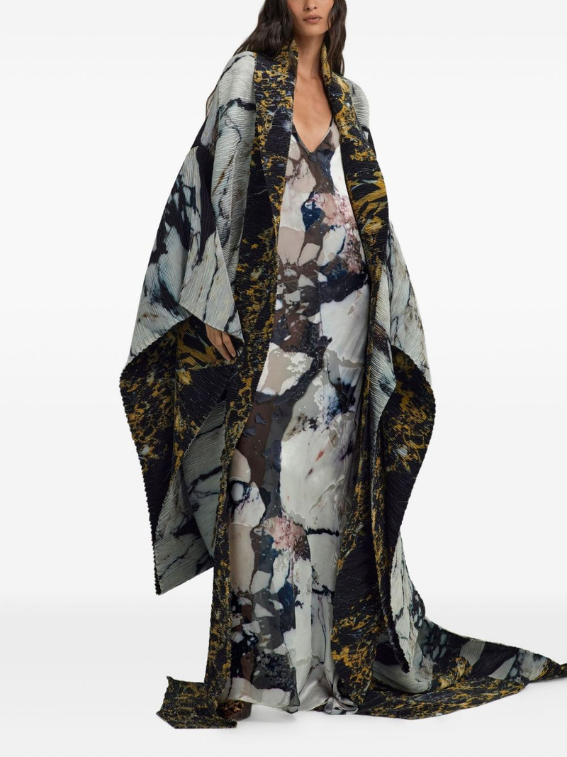 Roberto Cavalli marble-print ruffled maxi dress outlook