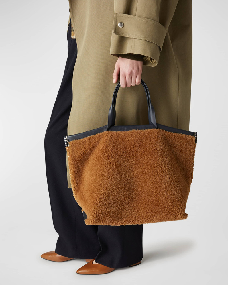 Loro Piana Blanket Curly Shearling Tote Bag outlook