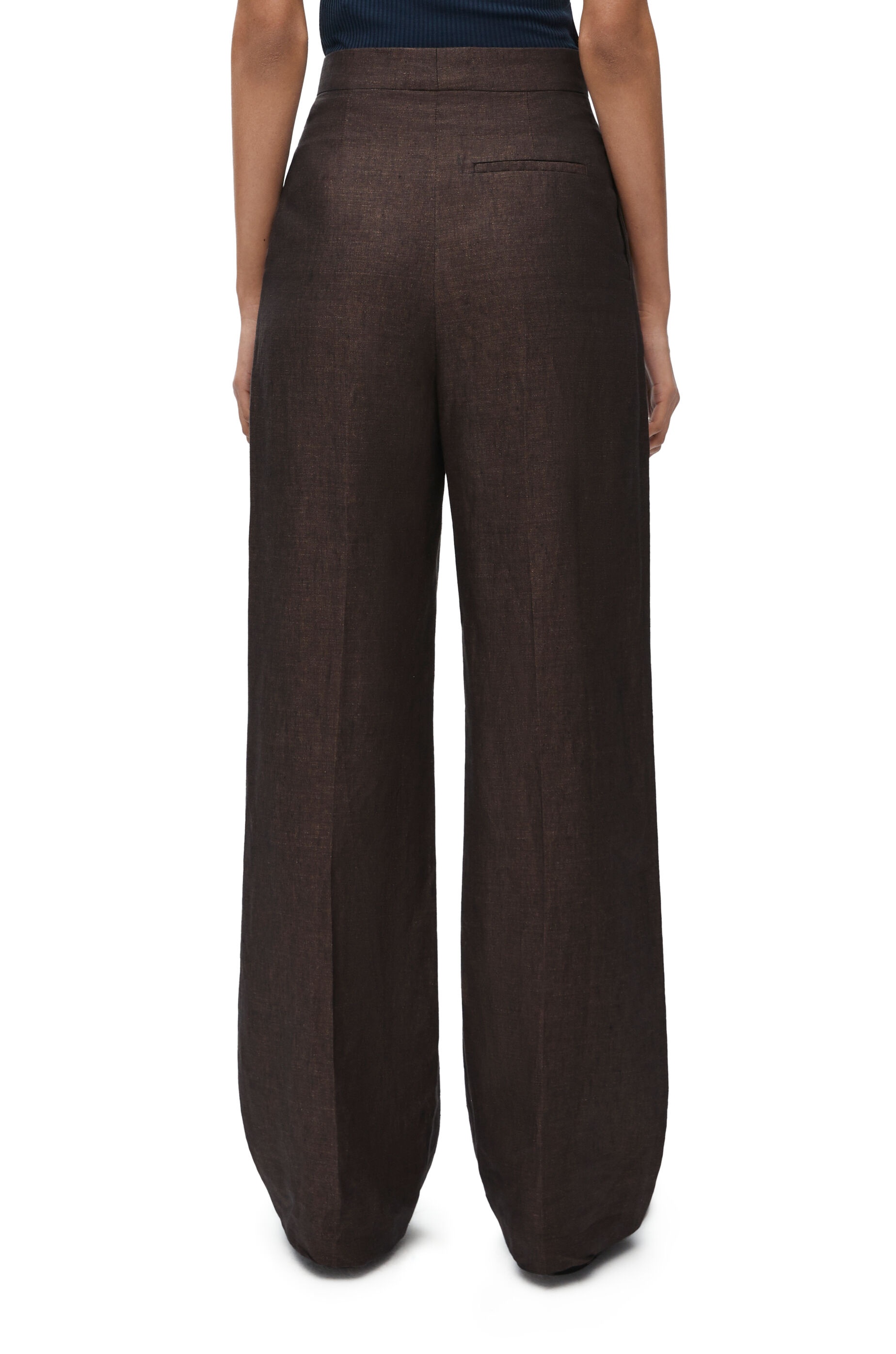 High waisted trousers in linen - 4
