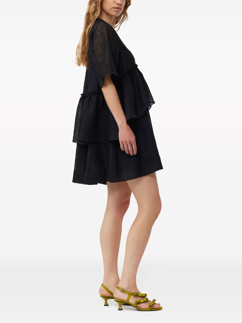 crinkled georgette minidress - 3