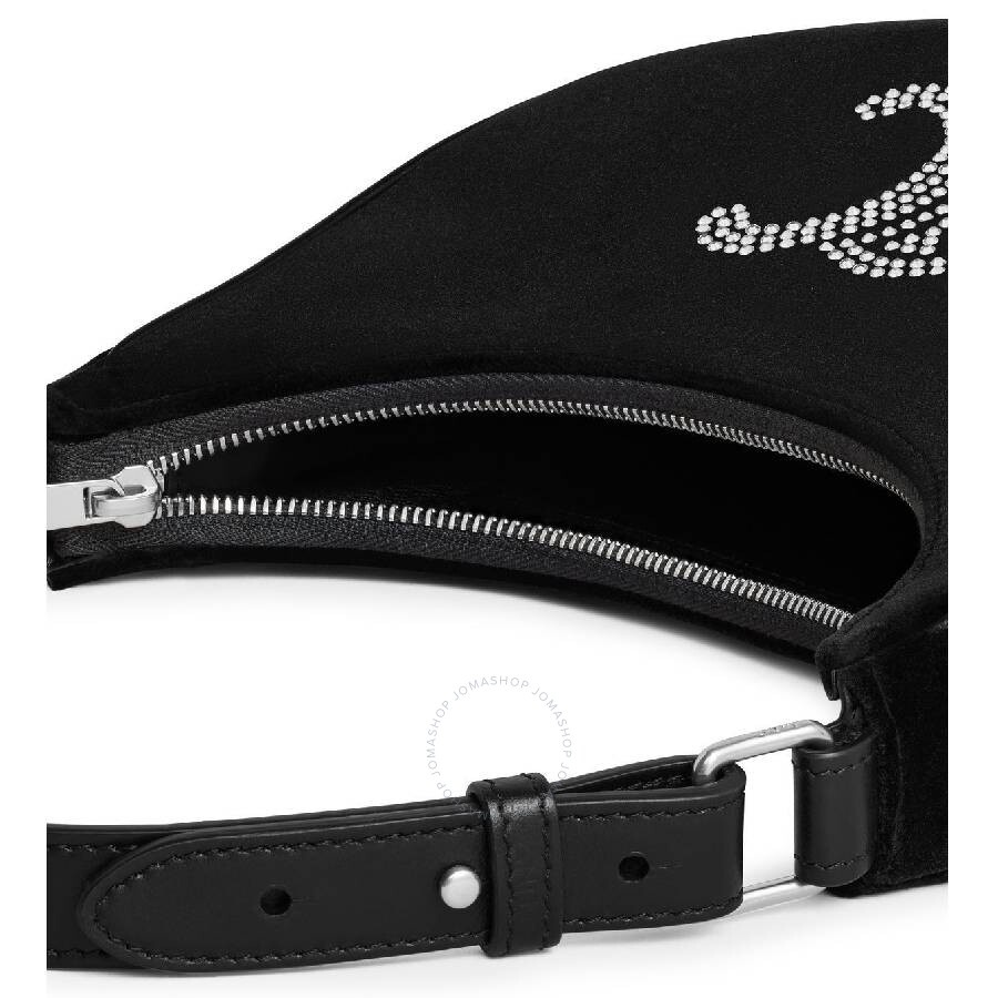 Celine Ava Triomphe Strass Velvet Shoulder Bag - 3