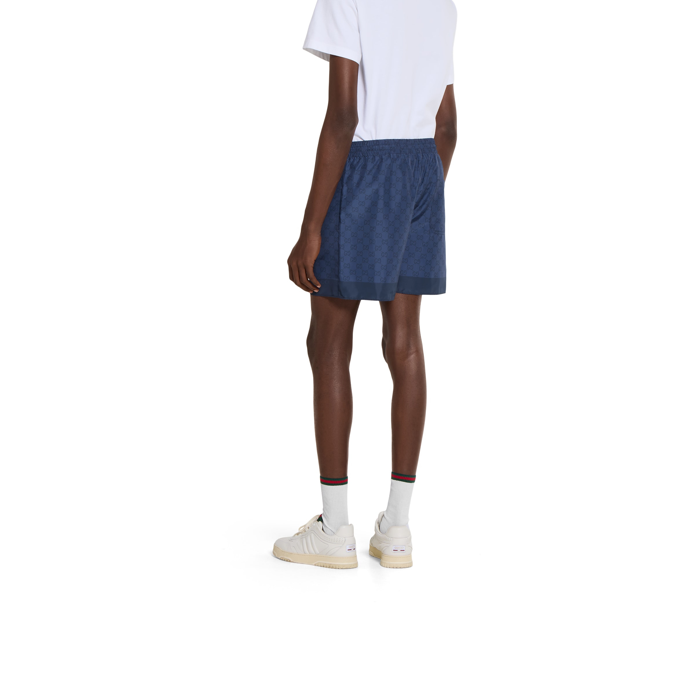 Printed technical poplin swim shorts - 4