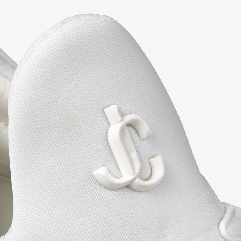 Cosmos/F
White and Silver Leather and Neoprene Low-Top Trainers 4