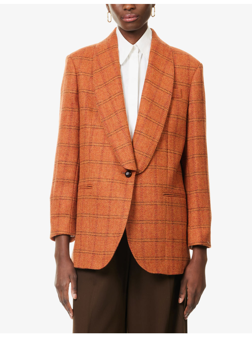 Mintea Check Wool-Blend Blazer - 3