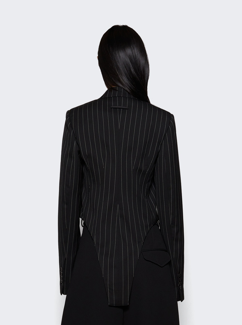 Tailoring Jacket With Corset Details Black And White - 4