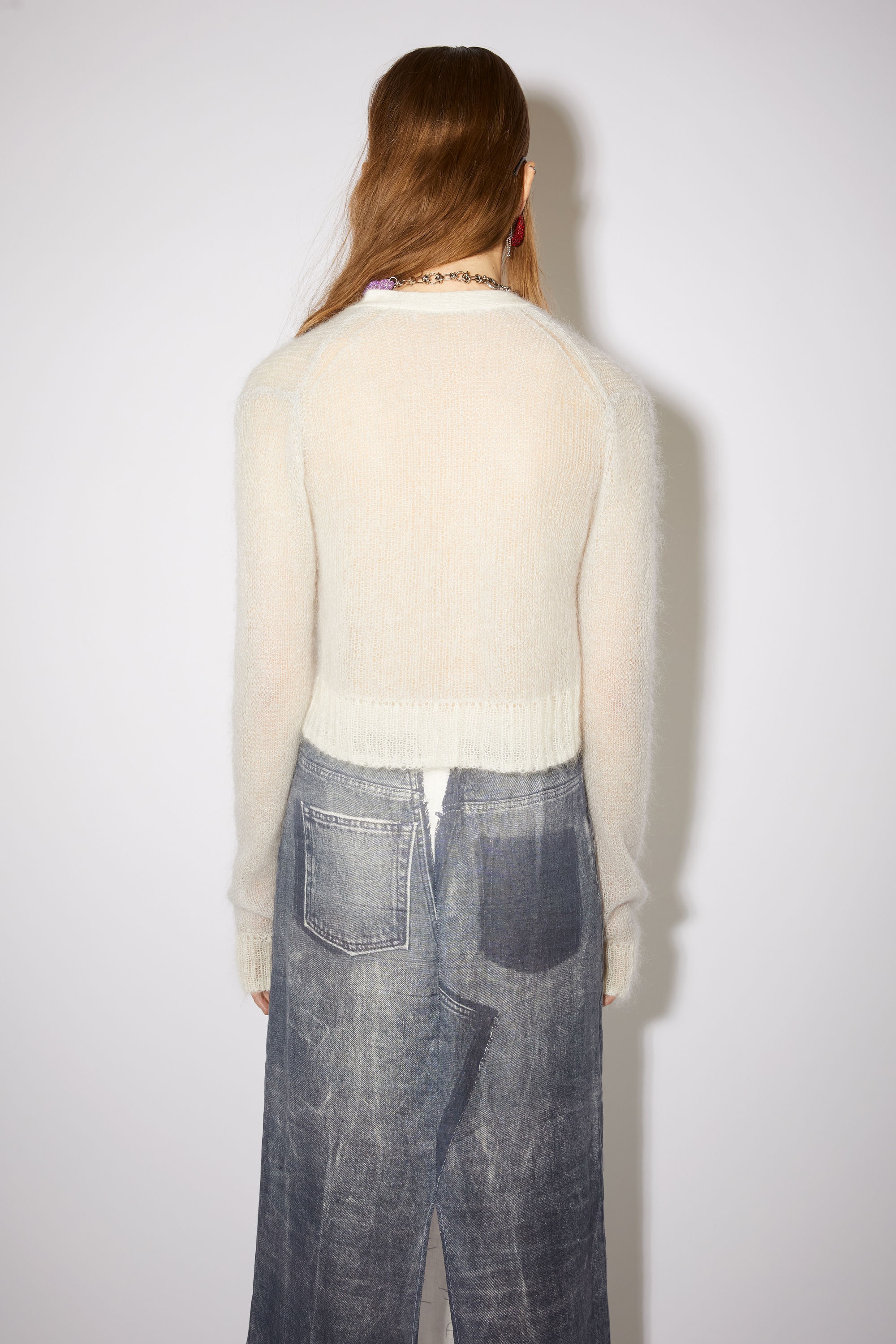 Cropped cardigan - Pale grey - 3