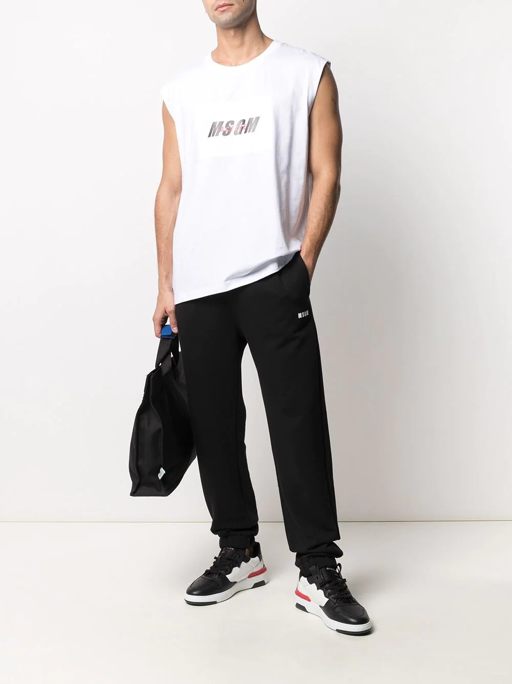 logo-print tapered track pants - 2