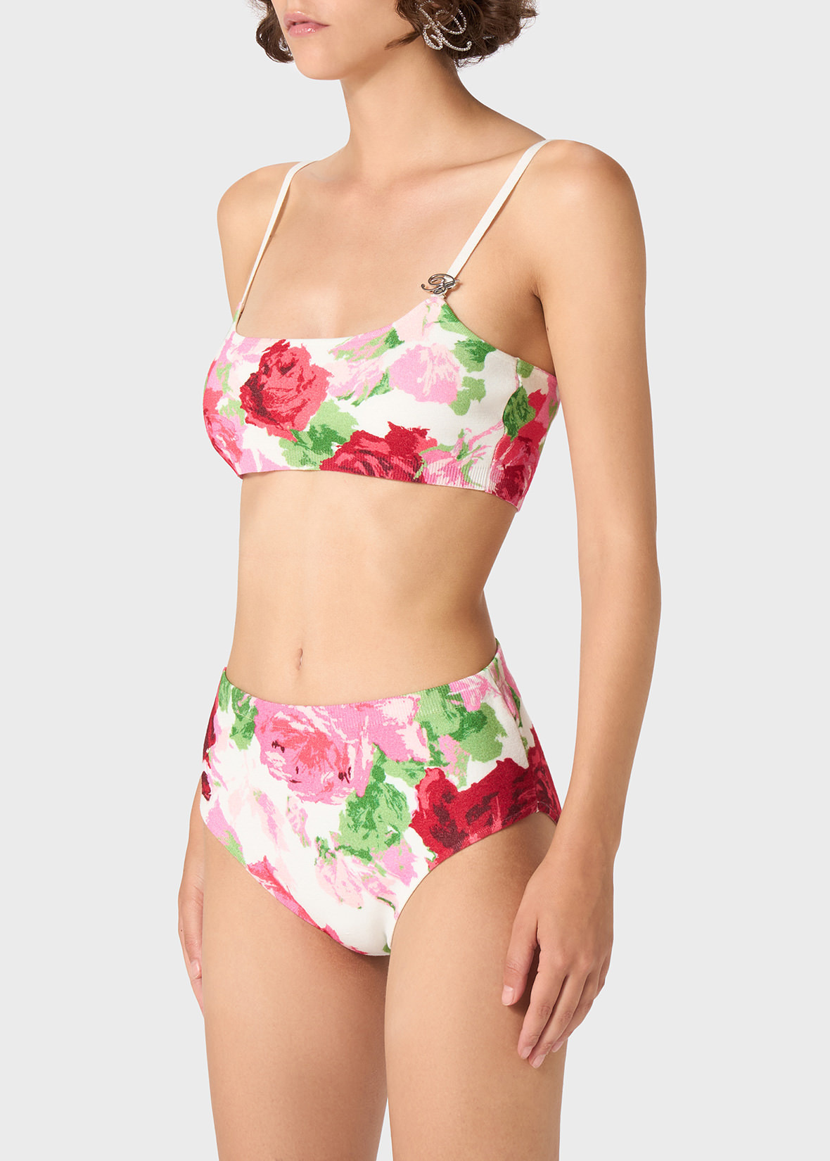 PEONY-PRINTED VISCOSE BIKINI - 5