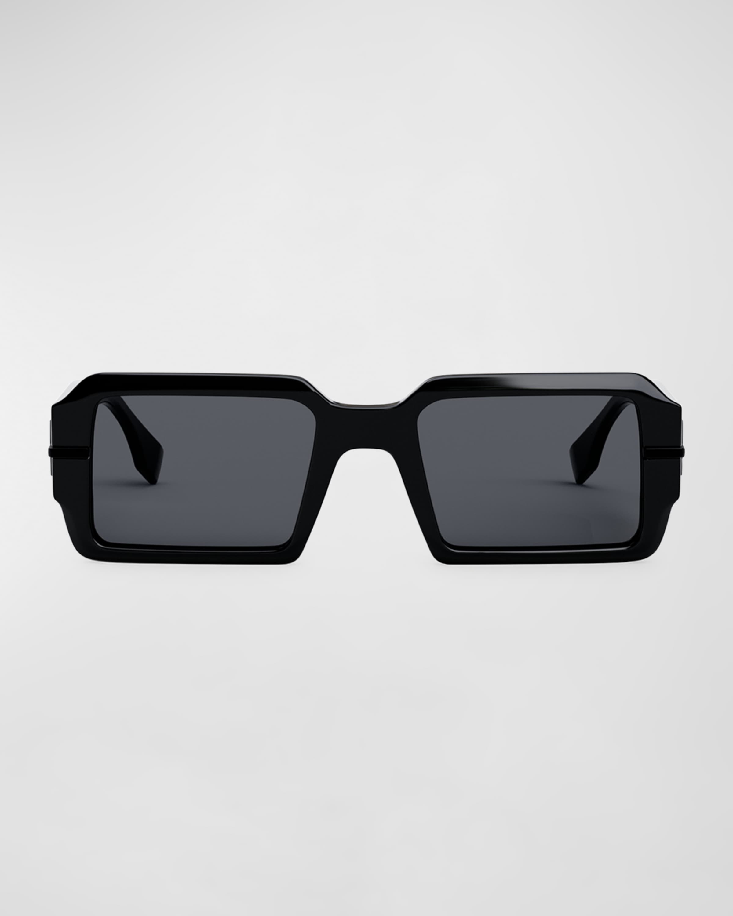 Men's Raised Logo Rectangle Sunglasses - 3