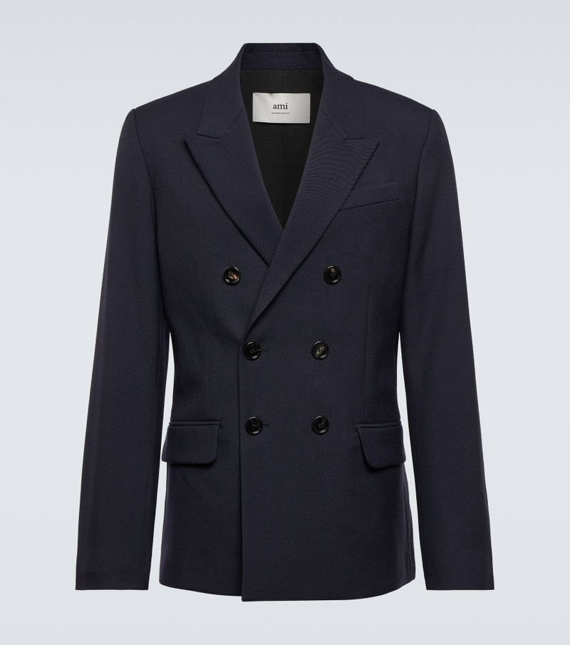 Double-breasted virgin wool blazer - 1