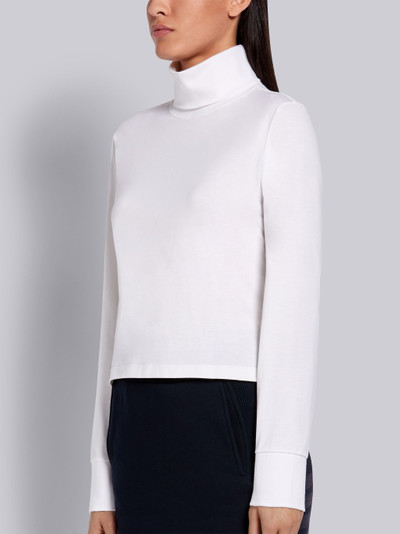 Thom Browne White Lightweight Cotton Jersey Long Sleeve Turtleneck outlook