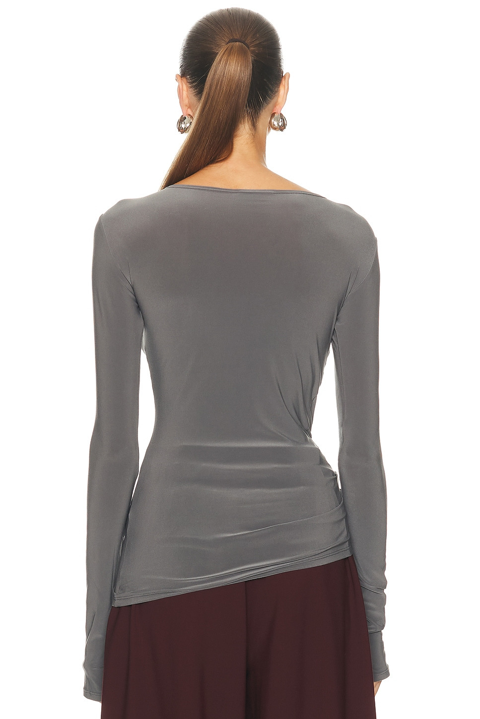 Claw Draped Long Sleeve Top - 4