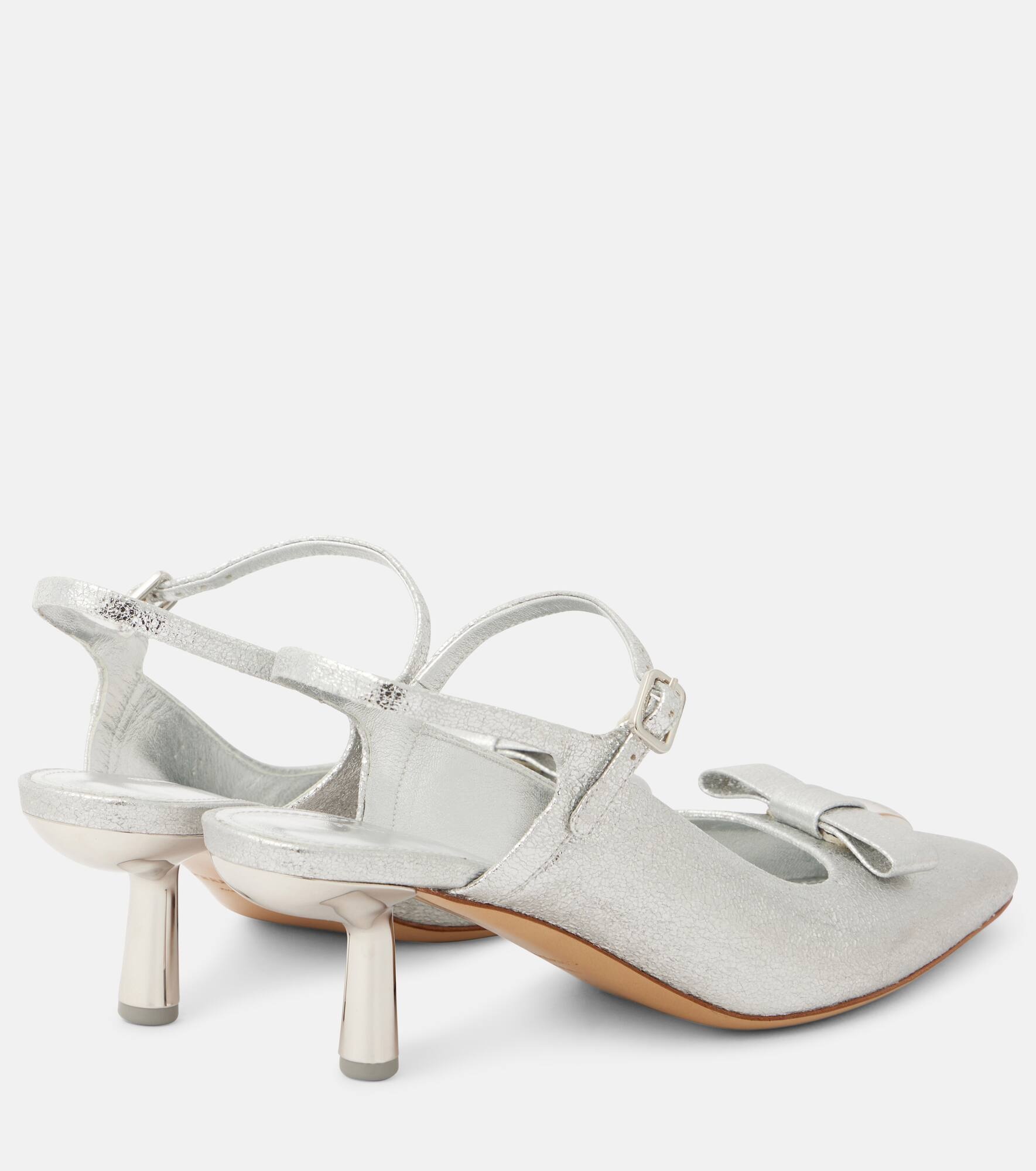 Ophelia 55 leather slingback pumps - 3