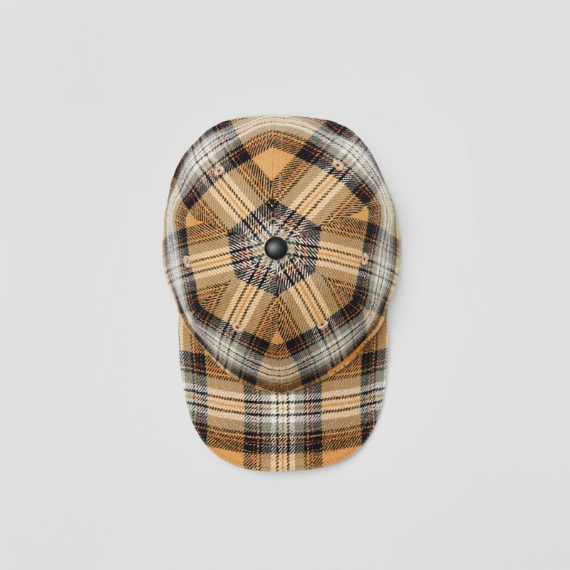 Logo Detail Check Cotton Flannel Baseball Cap 6