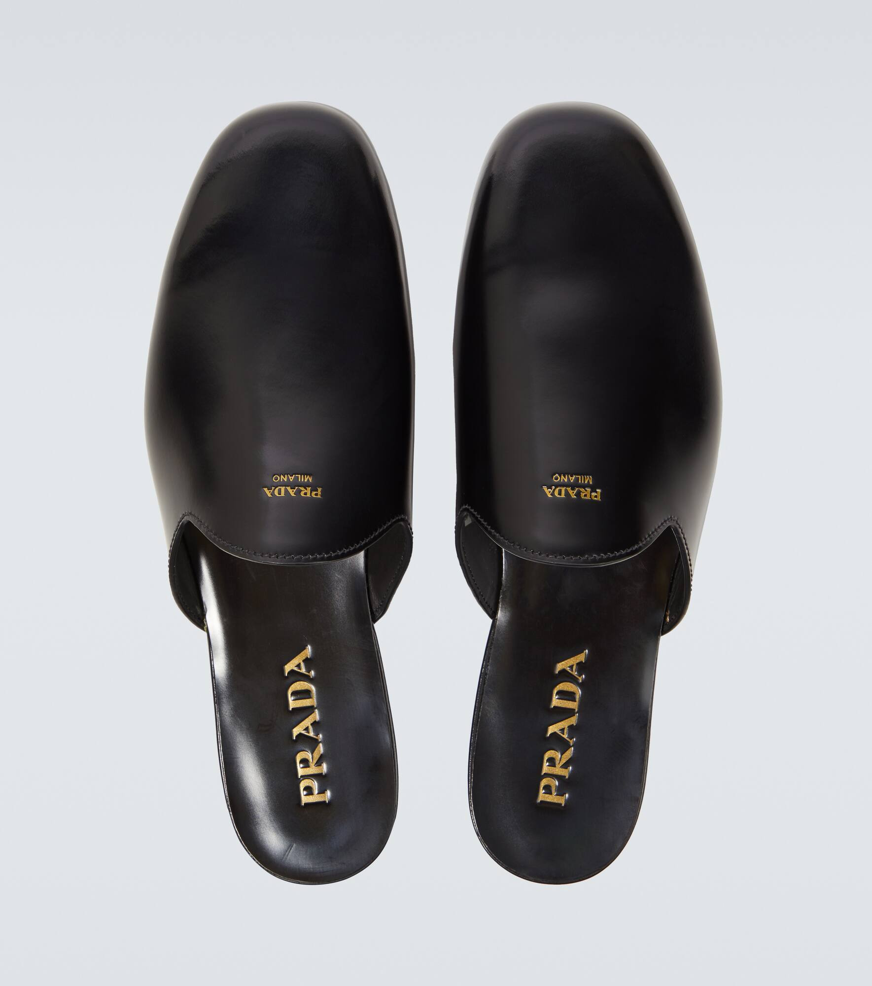 Brushed leather mules - 4