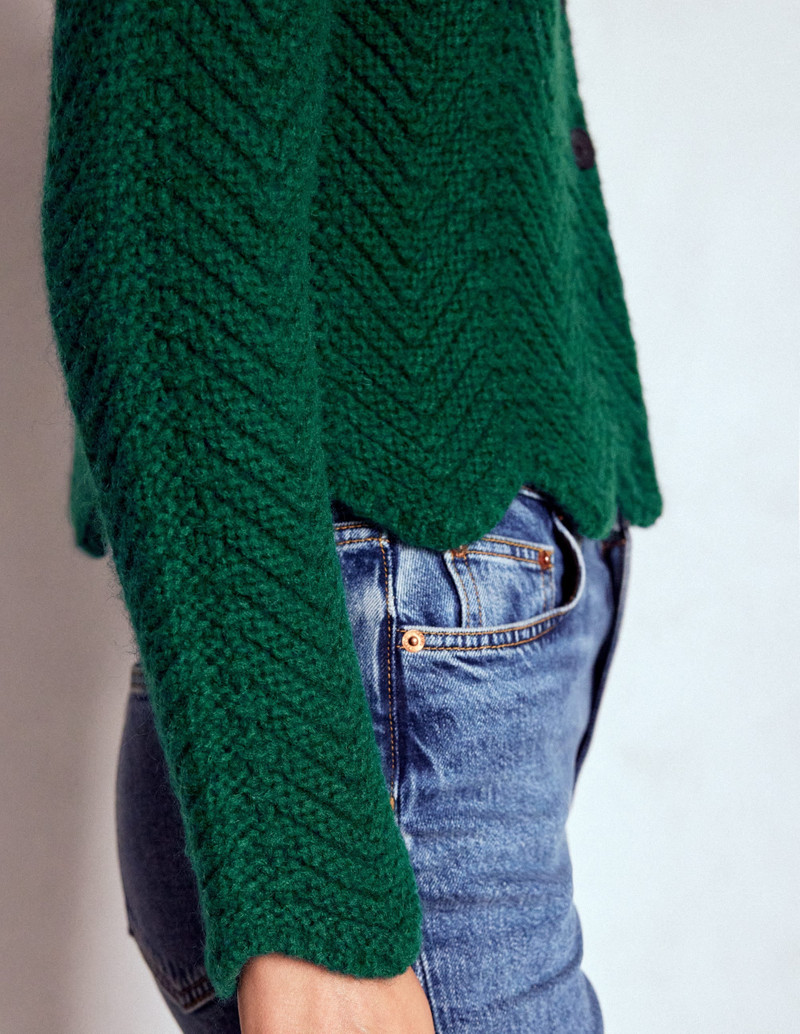 Chunky Chevron Knitted Jacket-Emerald Night 6