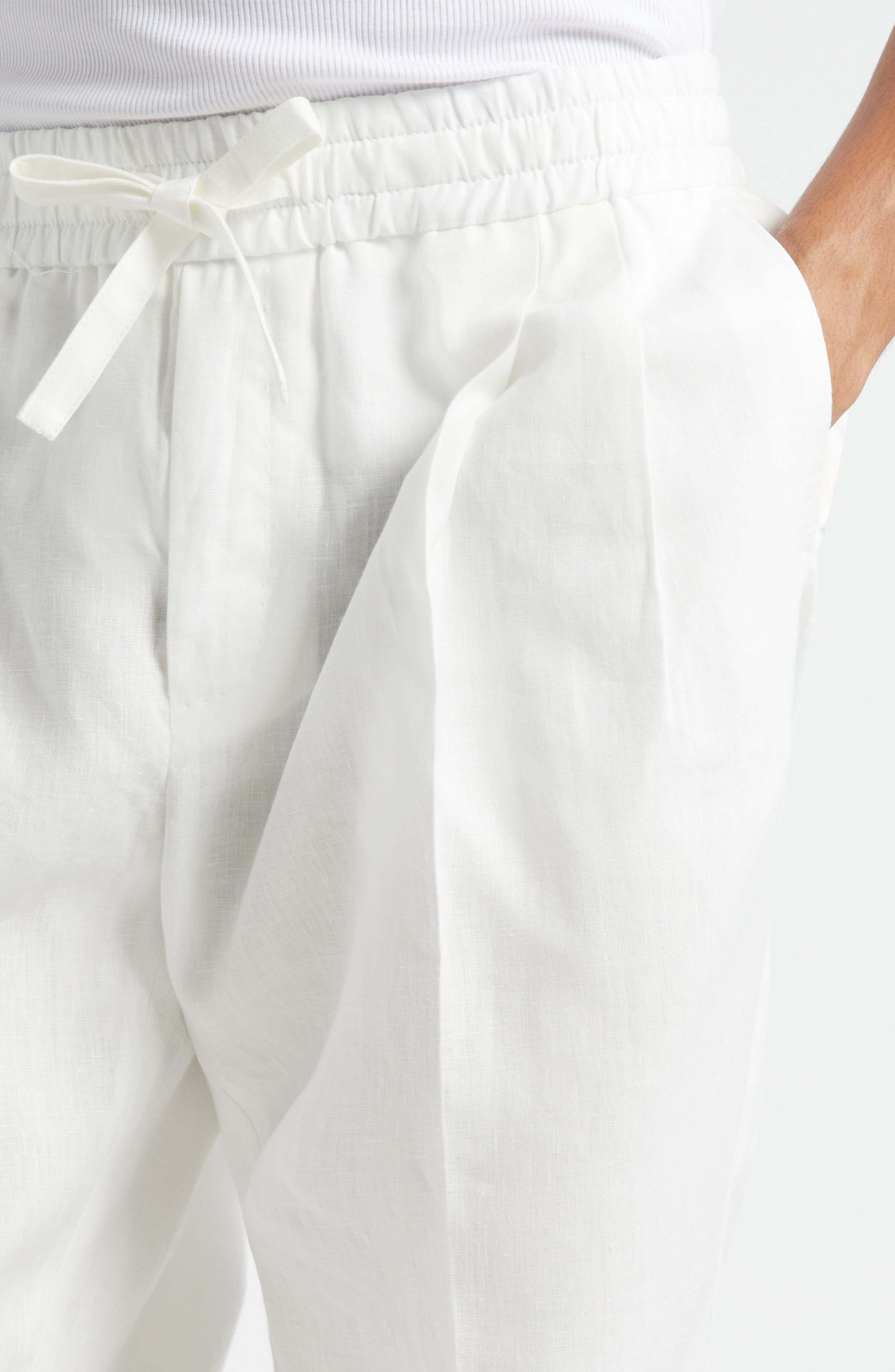 Dolce&Gabbana Pleated Linen Pants in W0111 Bianco at Nordstrom - 5
