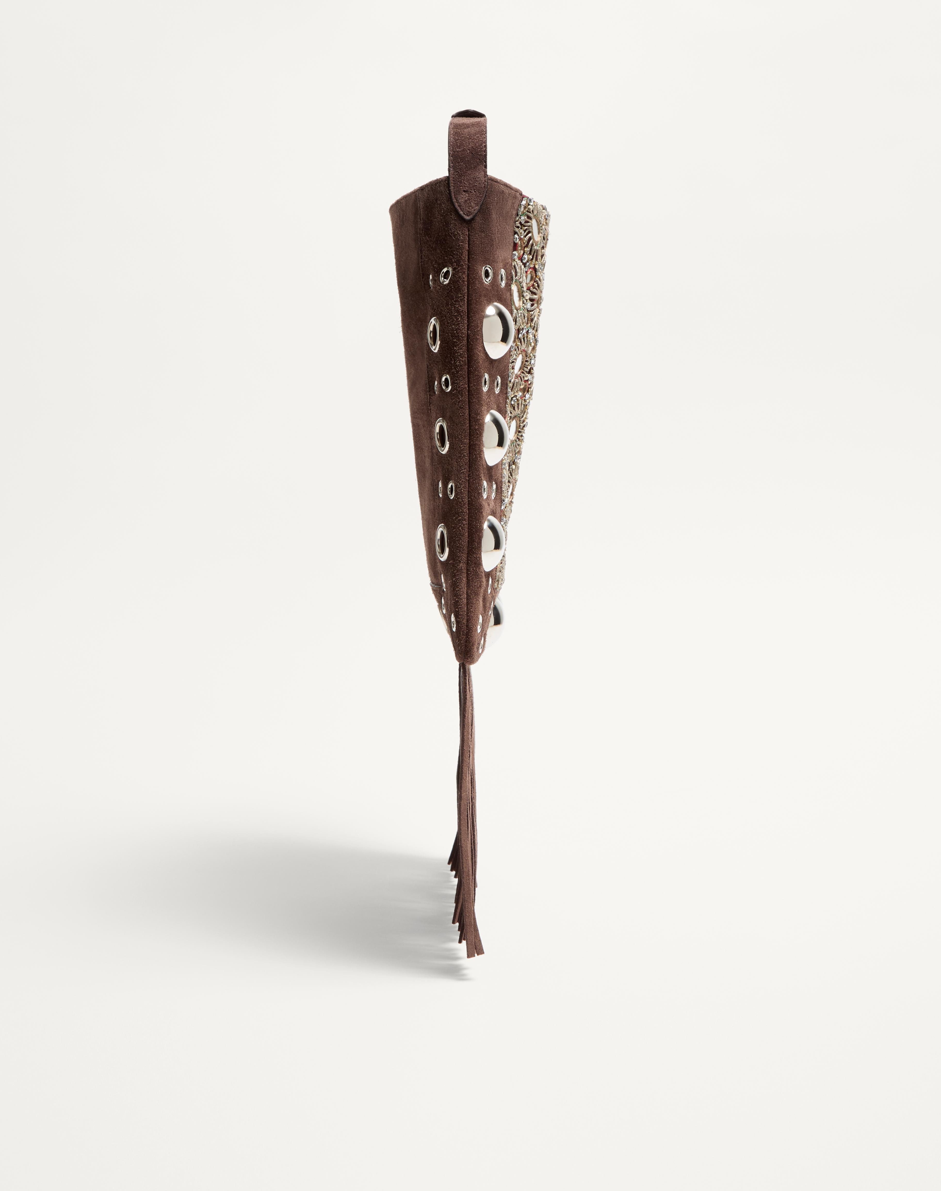 VALENTINO GARAVANI NELLCÔTE EMBROIDERED SHOULDER BAG WITH FRINGES - 4