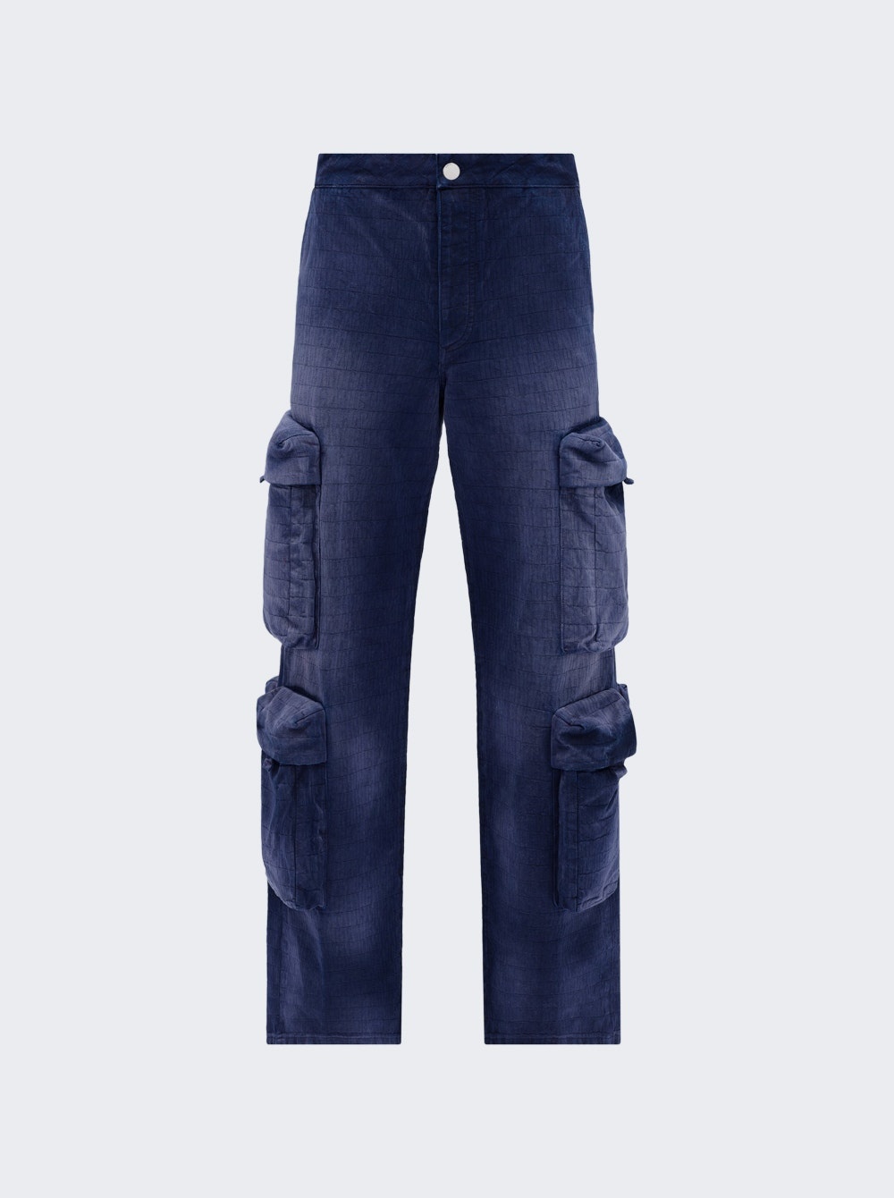 Jacquard Utility Pants Blue - 1