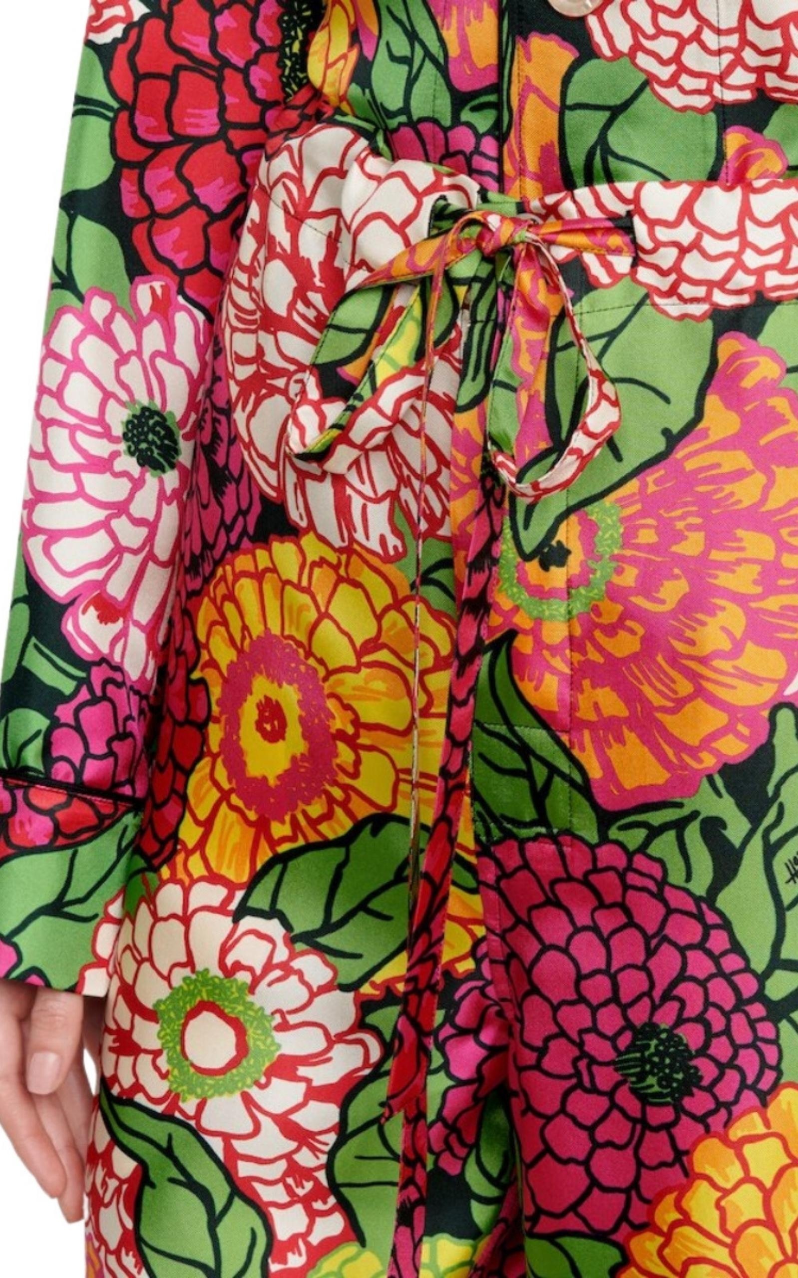 x Ken Scott Floral Silk Straight Pants - 5