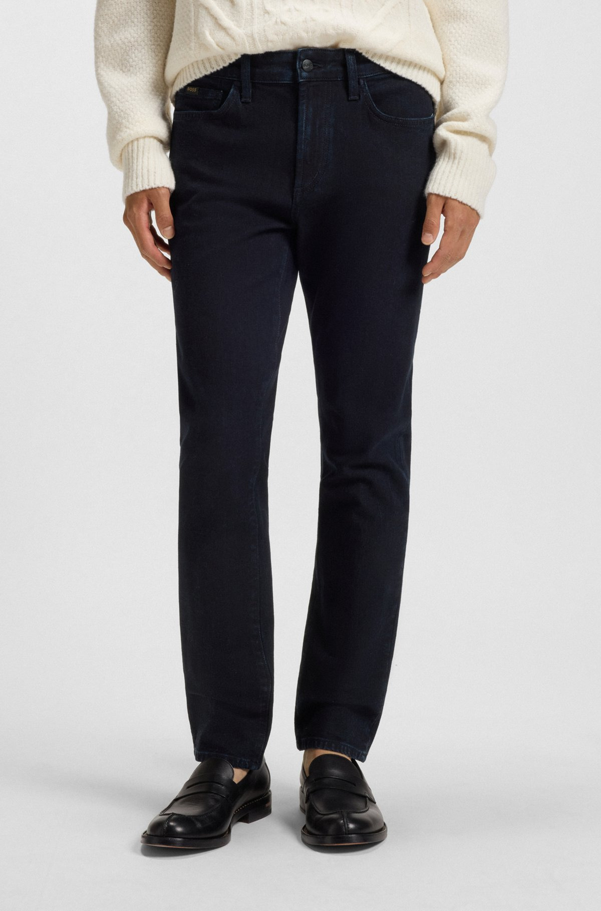 SLIM-FIT JEANS IN BLUE STRETCH DENIM WITH CASHMERE - 2