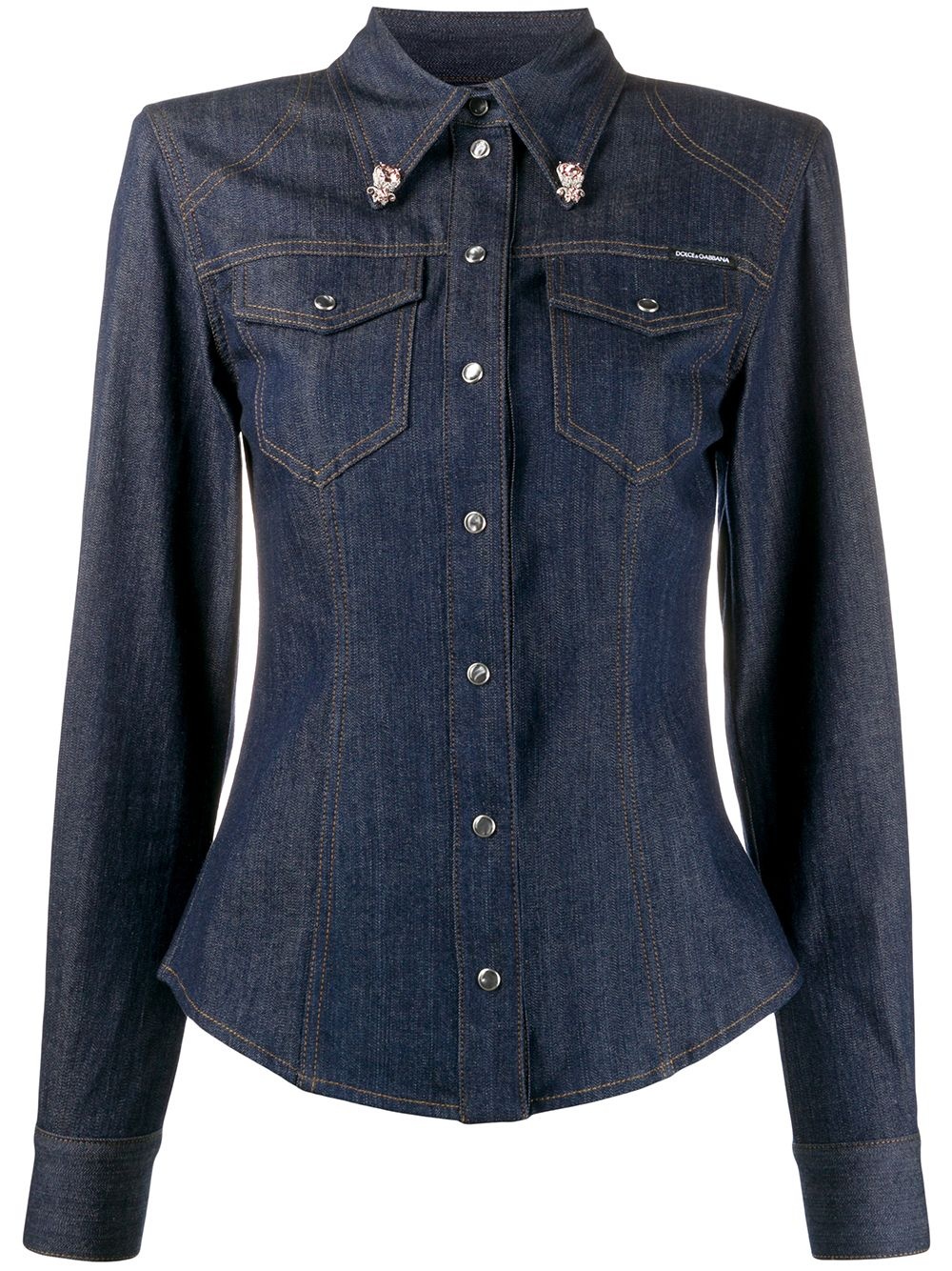 slim fit denim shirt - 1