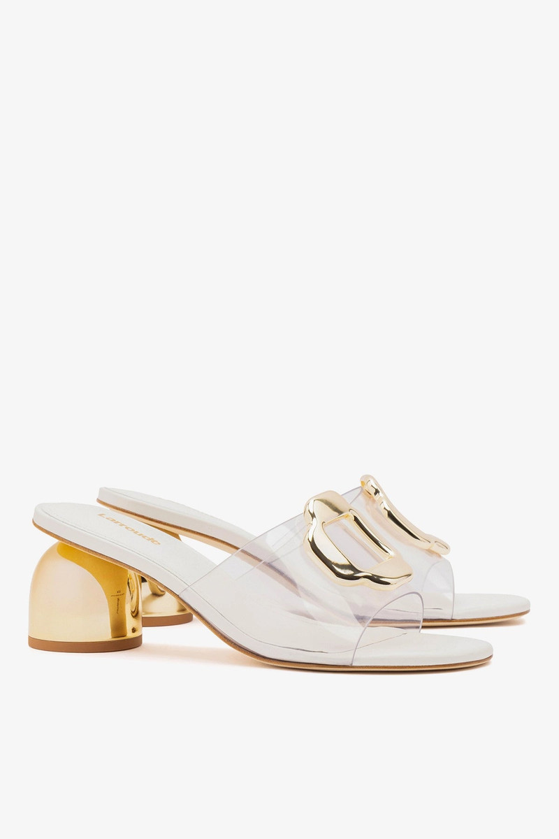 Margherita Clear Mule White Leather 3