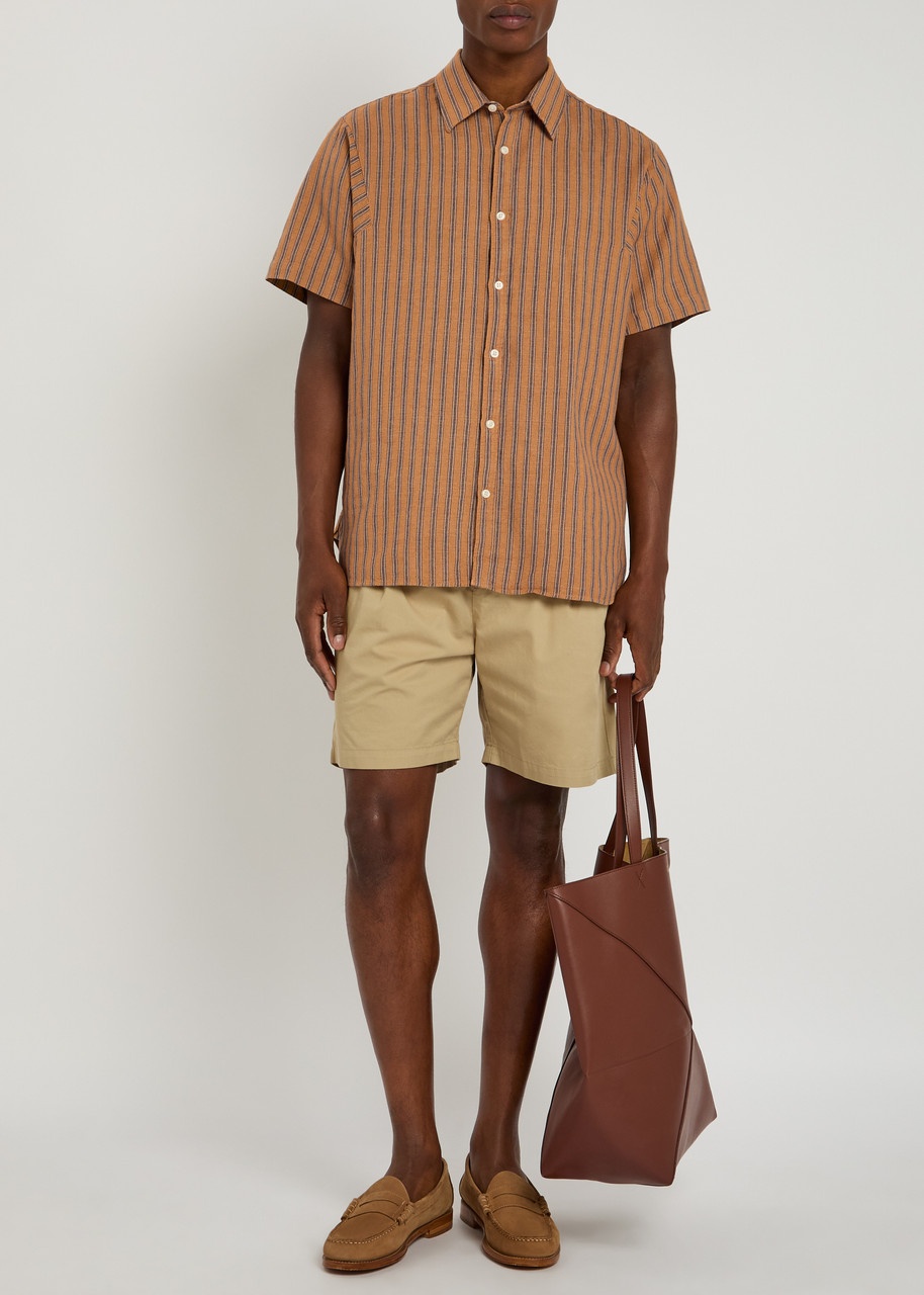 Oliver Spencer Gassison Striped Linen-blend Shirt - 4