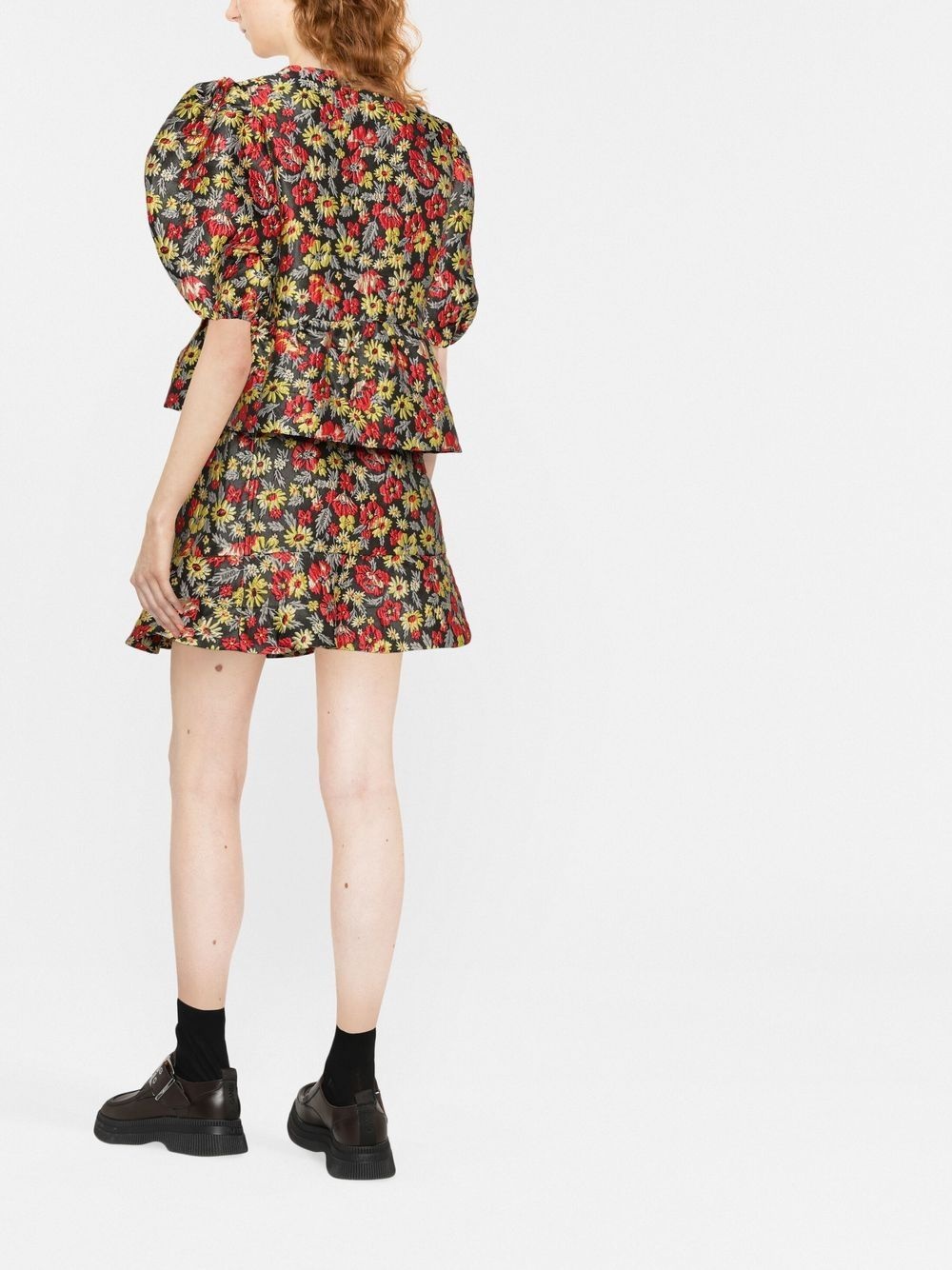 floral-print skirt - 3