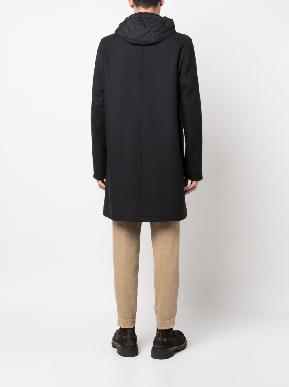 wool-blend hooded parka coat - 4
