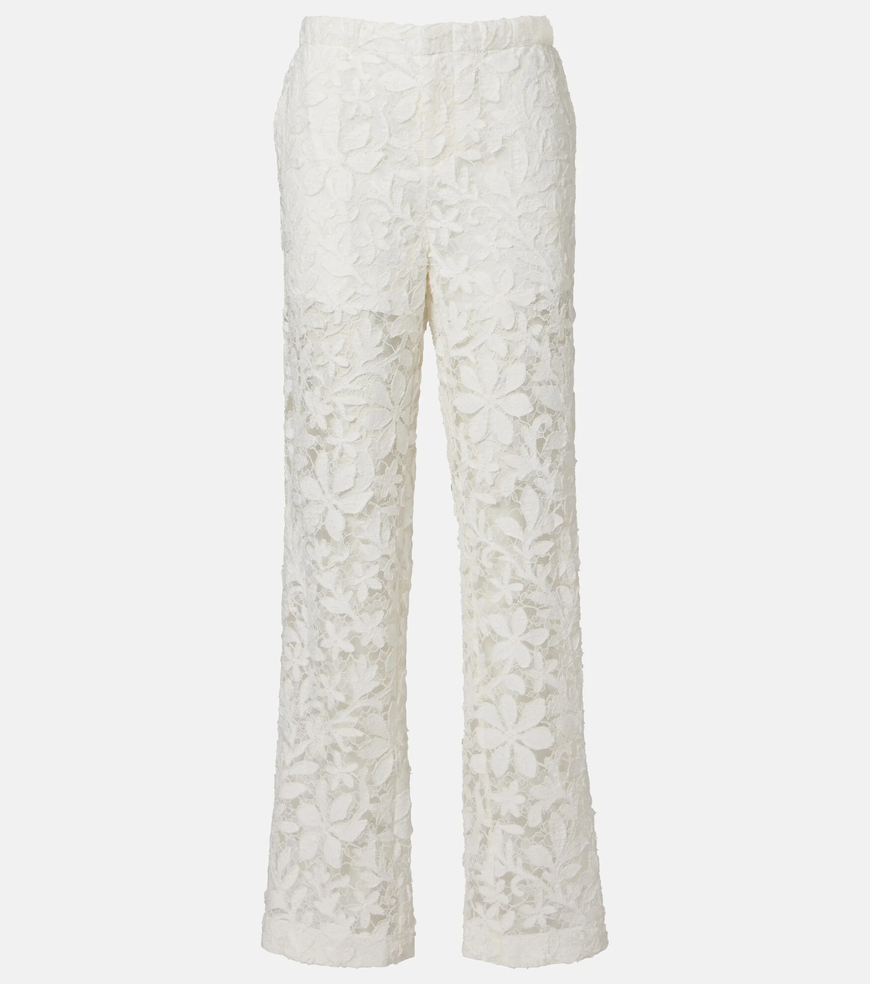 Floral lace straight pants - 1