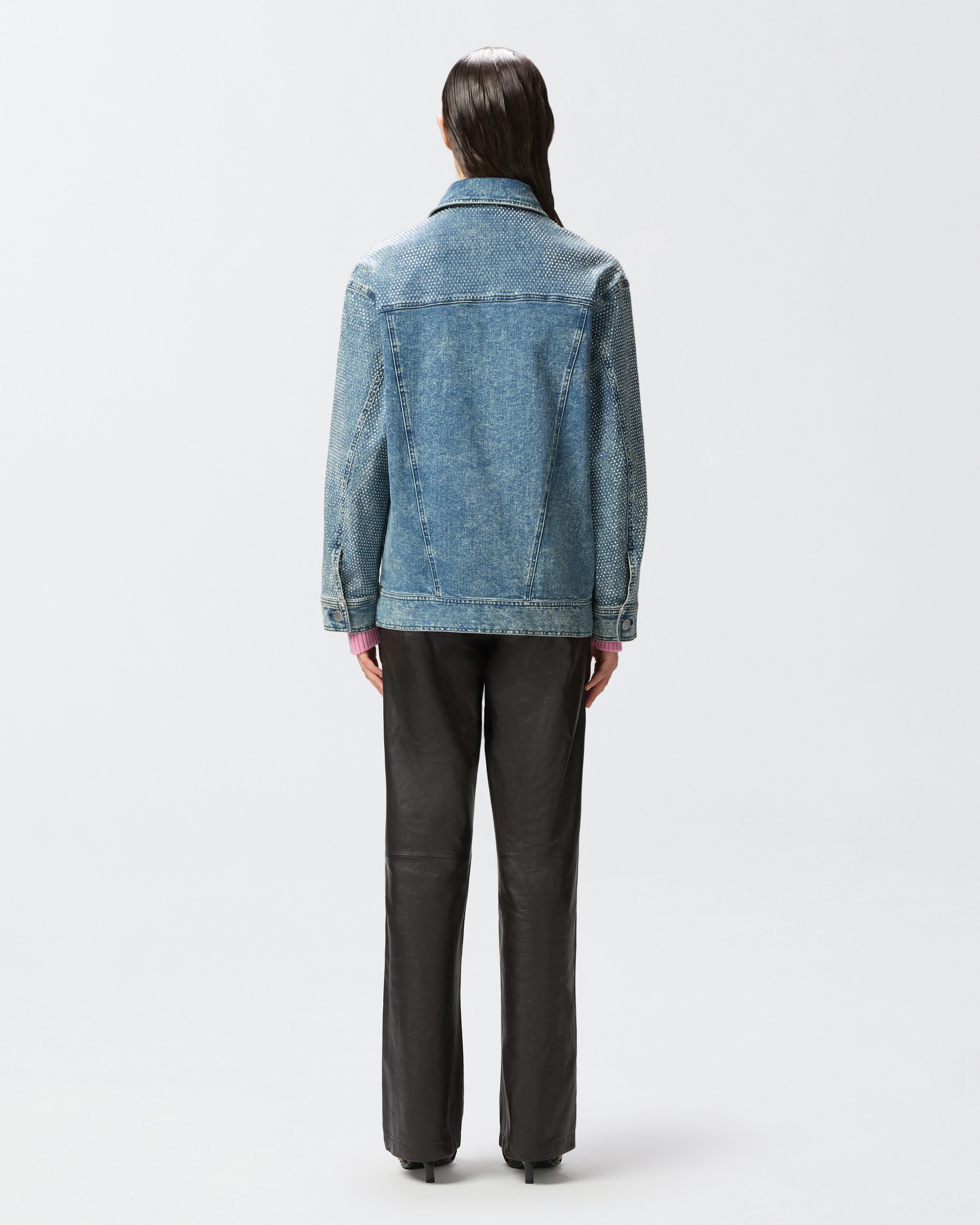 DENIM JACKET WITH RHINESTONES AND STUDS - 4