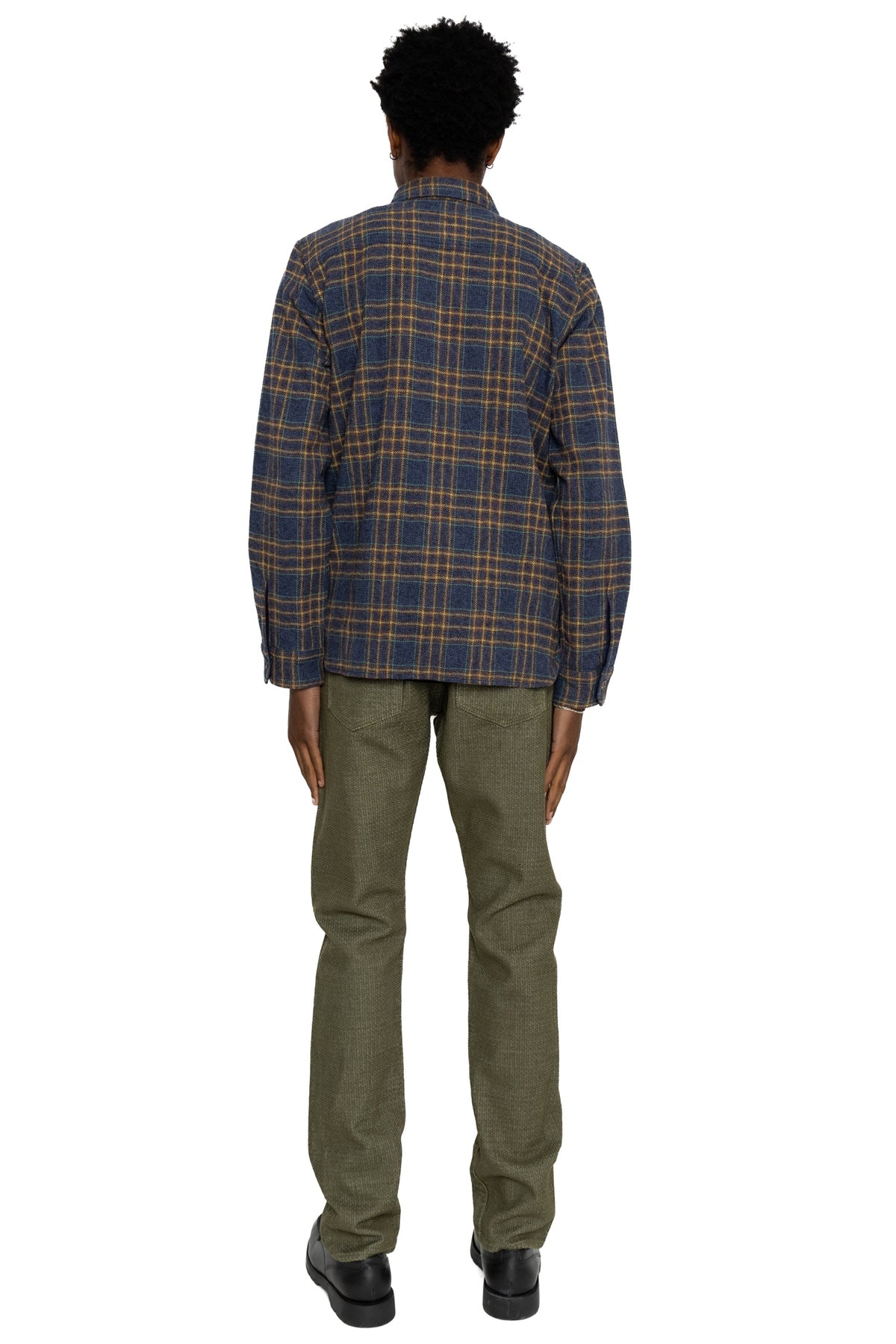 1170-2-OLV Sashiko 5P Pants Relax Tapered - Olive x Olive - 5