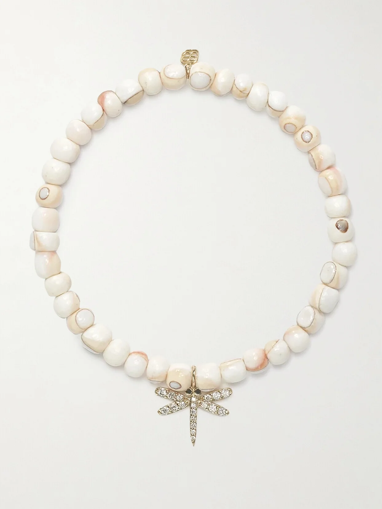 Dragonfly 14-karat Gold, Shell And Diamond Bracelet - 1