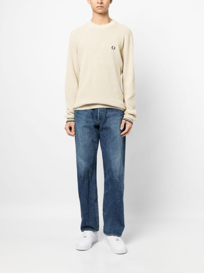 Fred Perry logo-embroidered cotton jumper outlook