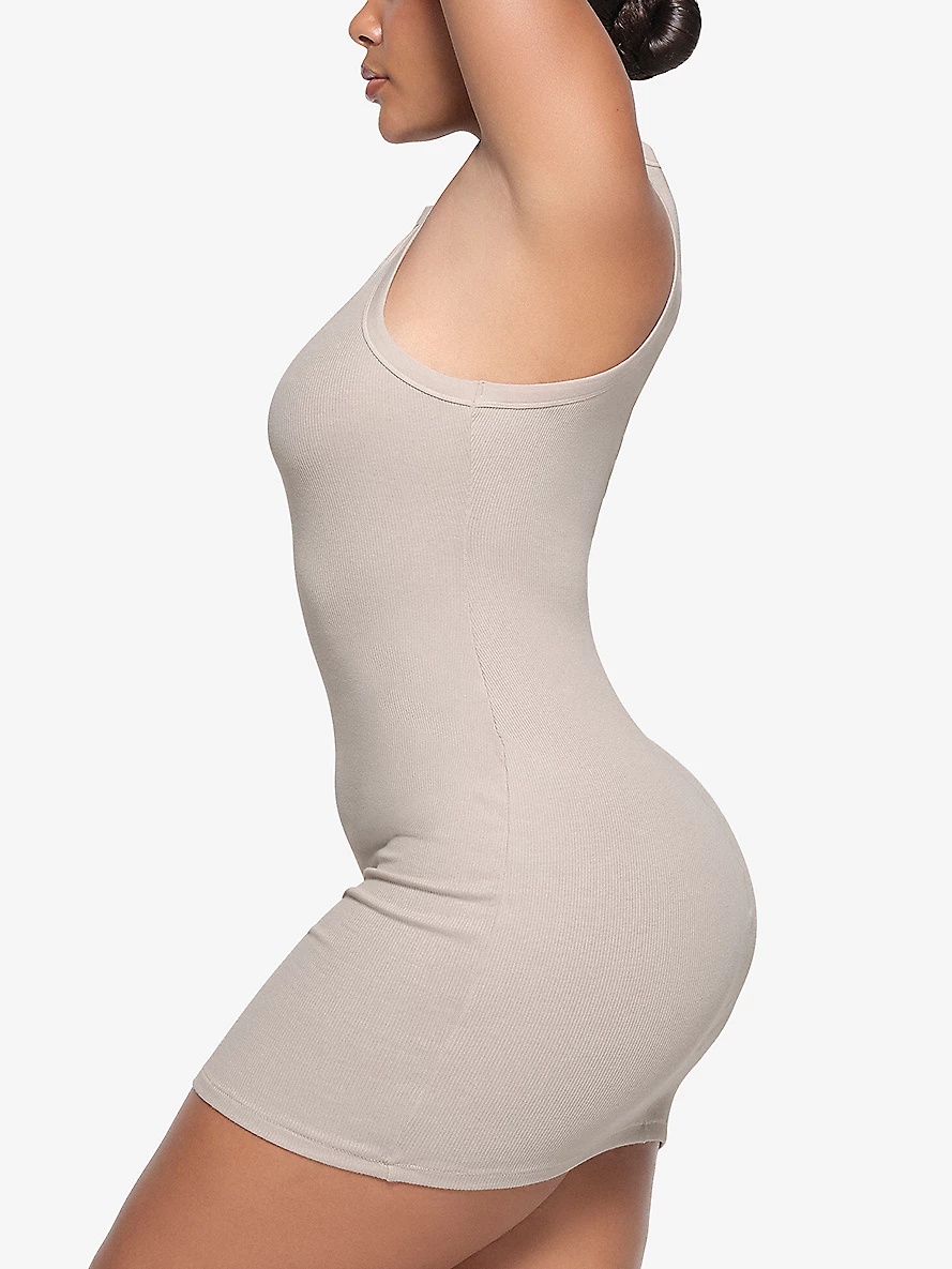 Ribbed sleeveless stretch-cotton mini dress - 3