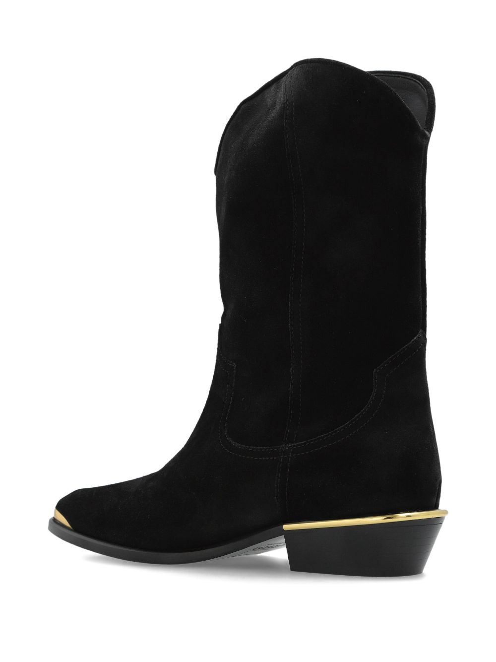 metallic-toe suede boots - 4