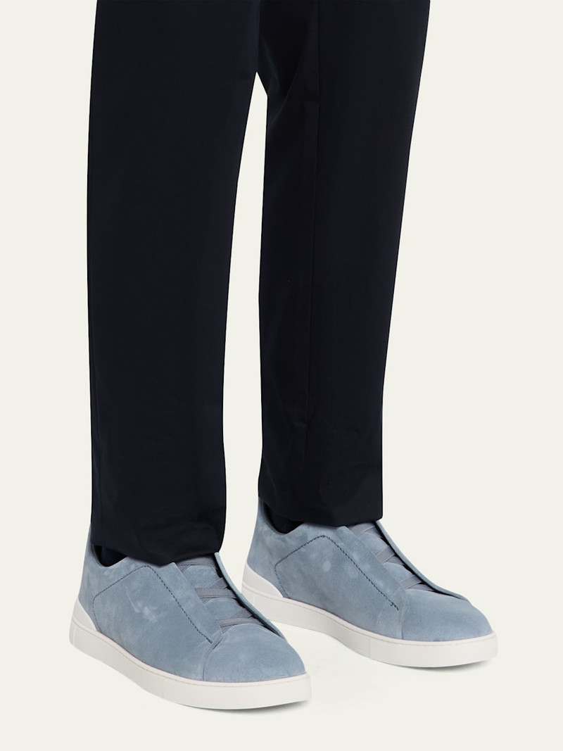 ZEGNA Men's Triple Stitch Suede Sneakers outlook