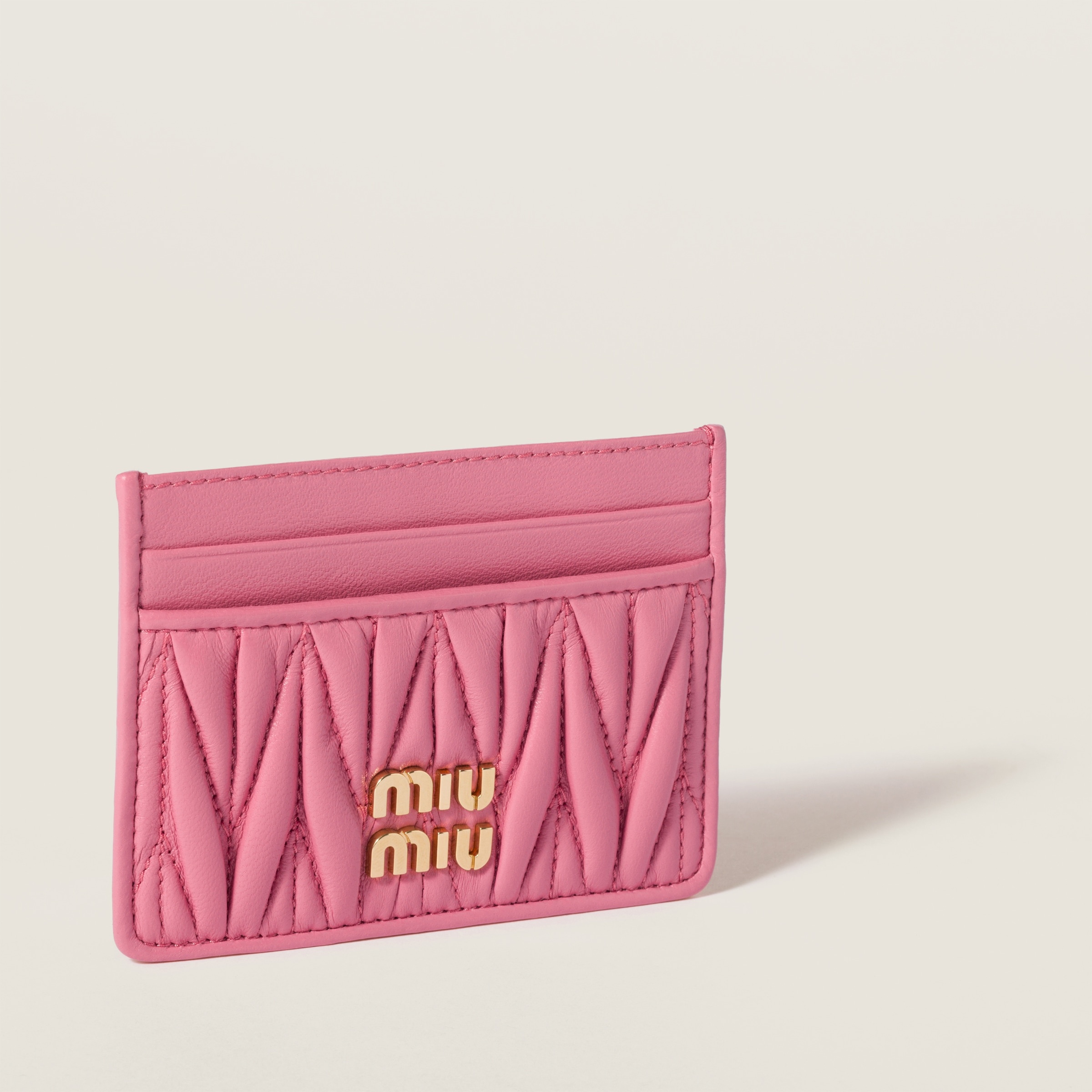 Matelassé nappa leather card holder - 3