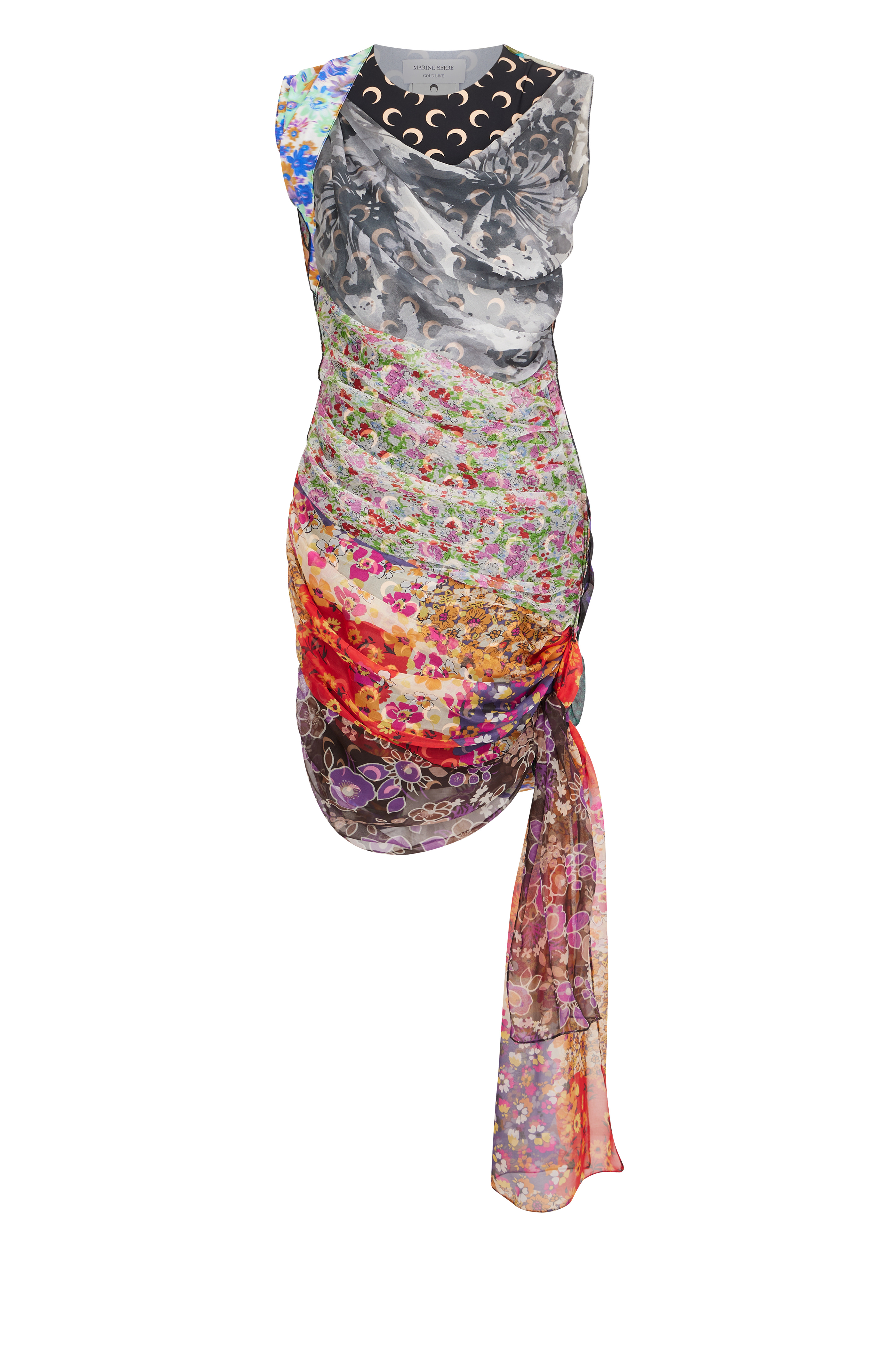 Regenerated Silk Scarves Draped Dress - 2