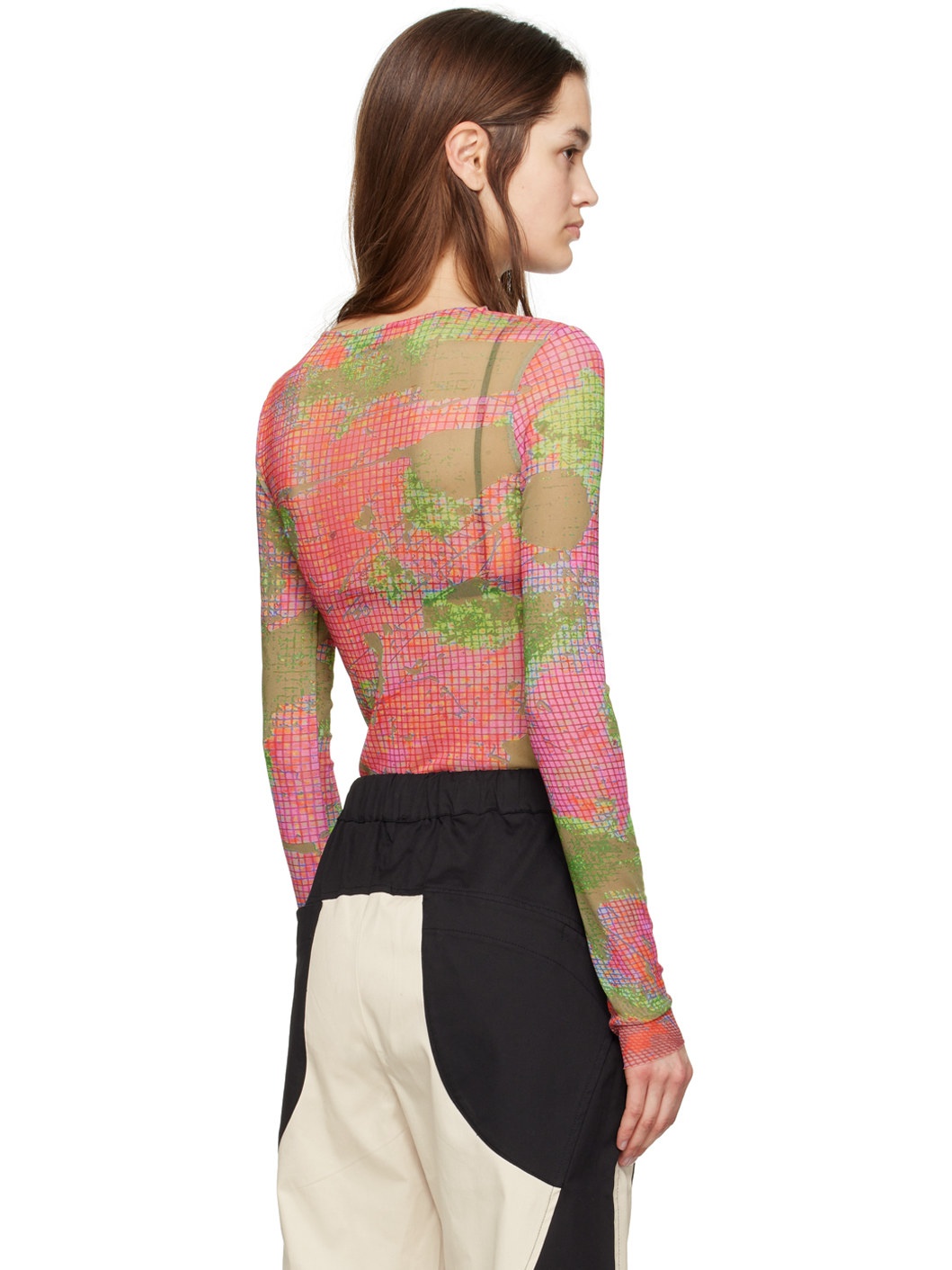Pink & Green Graphic Long Sleeve T-Shirt - 3
